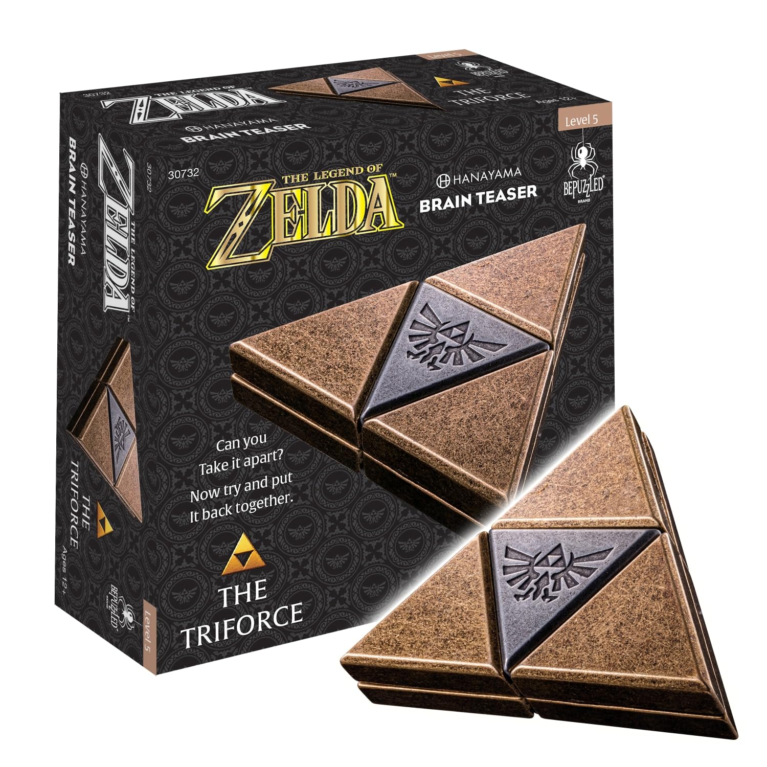 BePuzzled, Legend of Zelda Triforce Hanayama Cast Brain Teaser Mensa Rated Level 5, for Ages 12 and Up