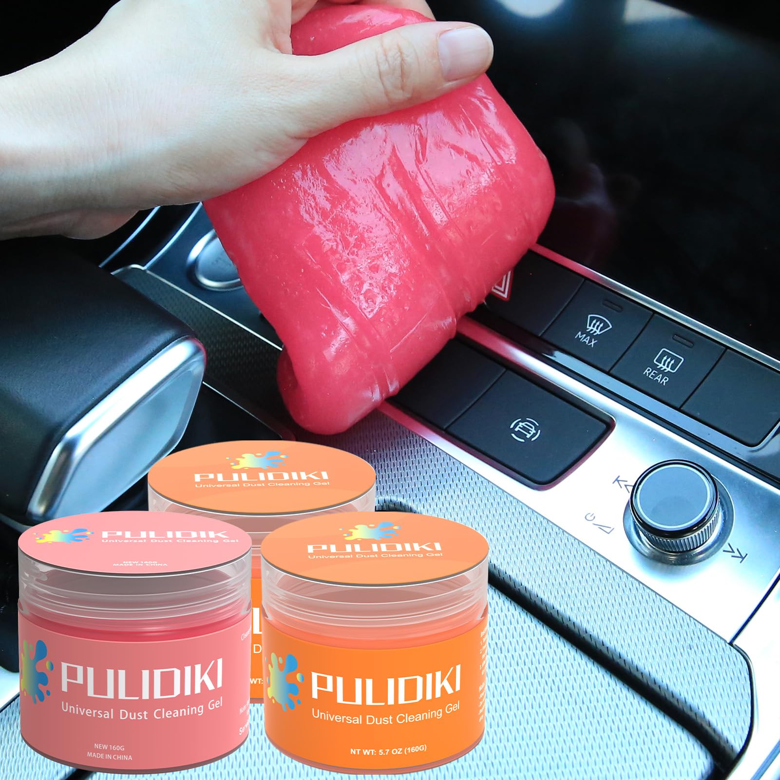 PULIDIKICar Cleaning Gel Pink and Car Cleaning Putty Orange 2Pack Bundle