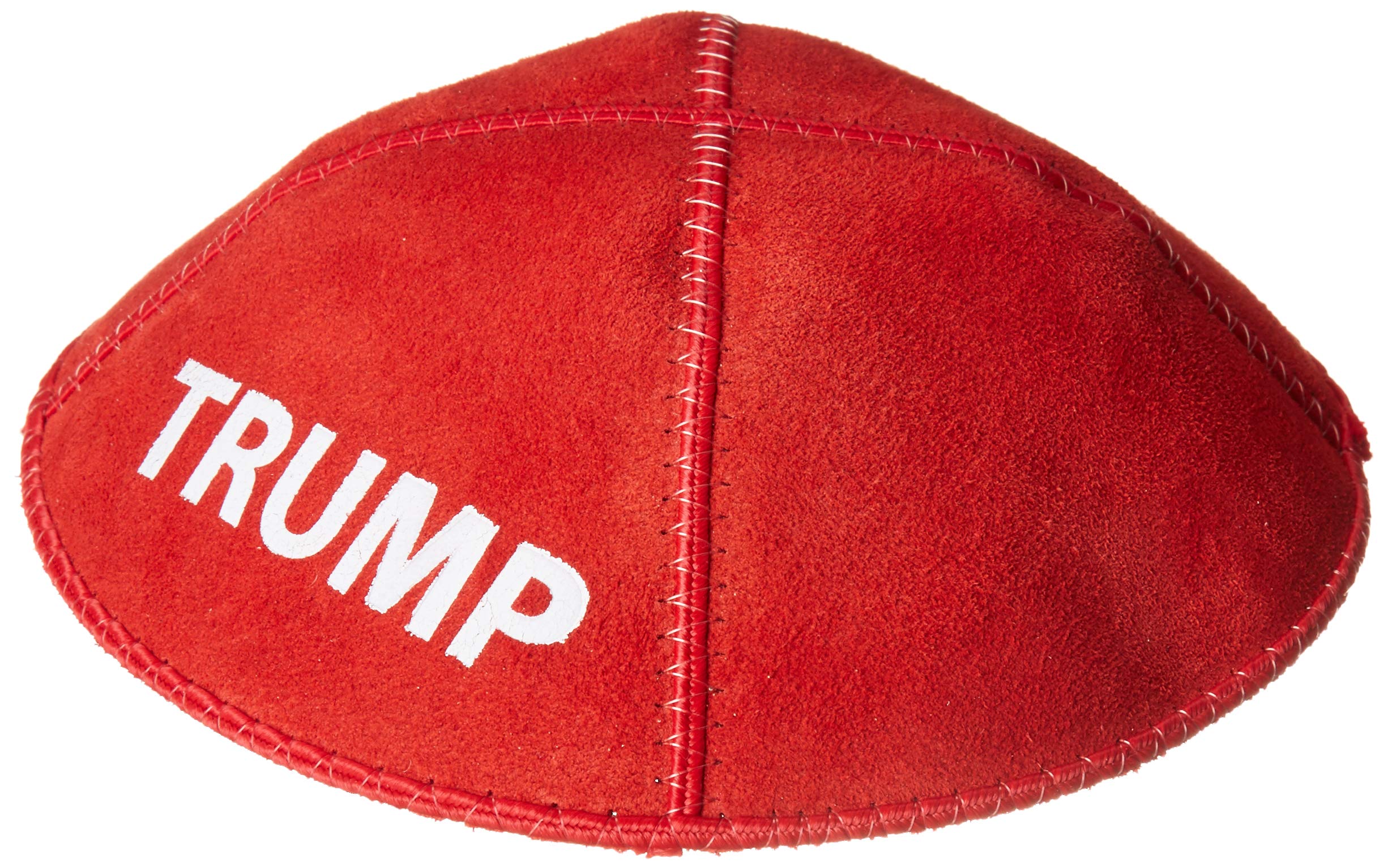 A1 Skullcap Trump MAGA Jewish Yarmulke Hat - Red Suede Kippah for Men/Boys - US Made