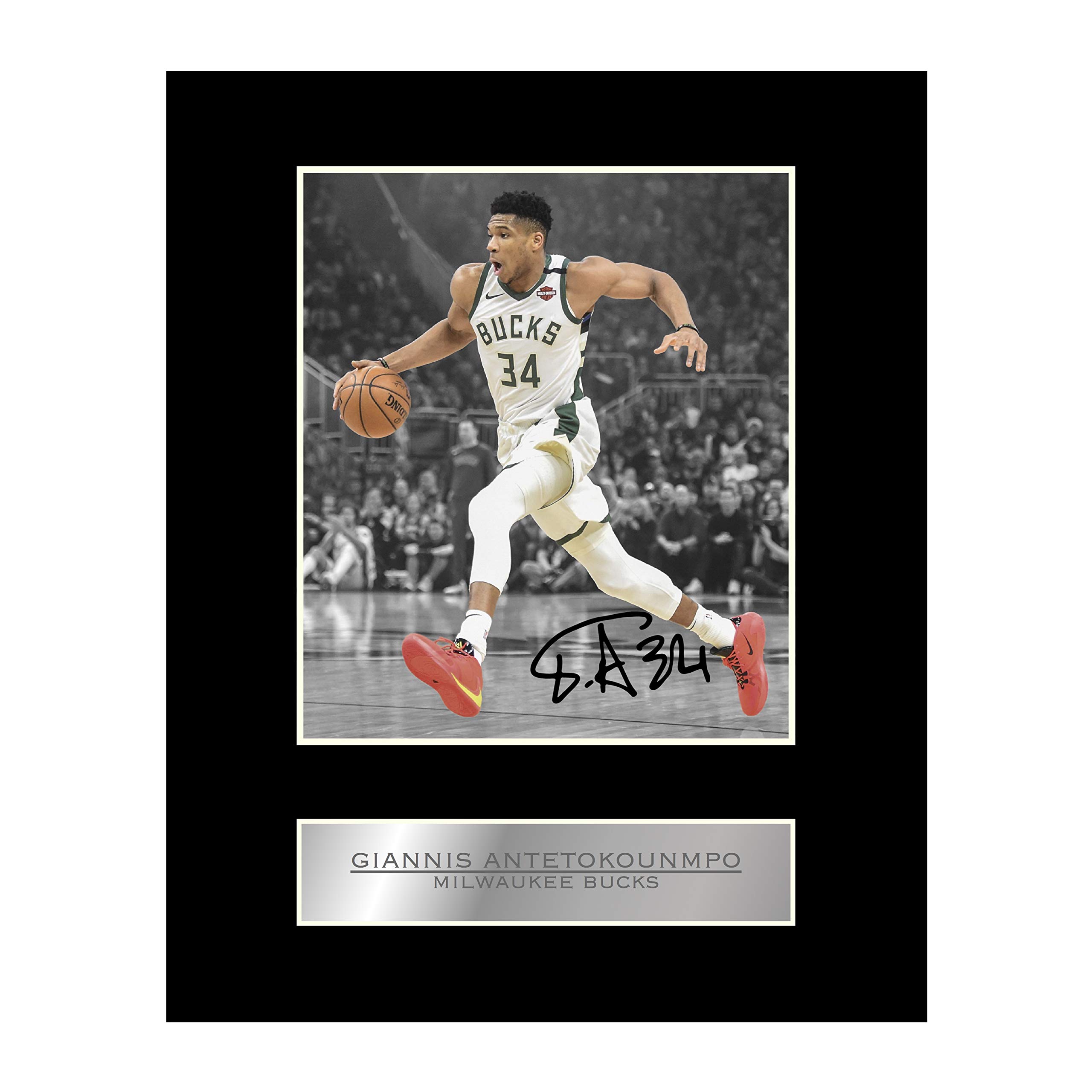 Giannis Antetokounmpo Print Signed Mounted Photo Display #01 Printed Autograph Picture Print