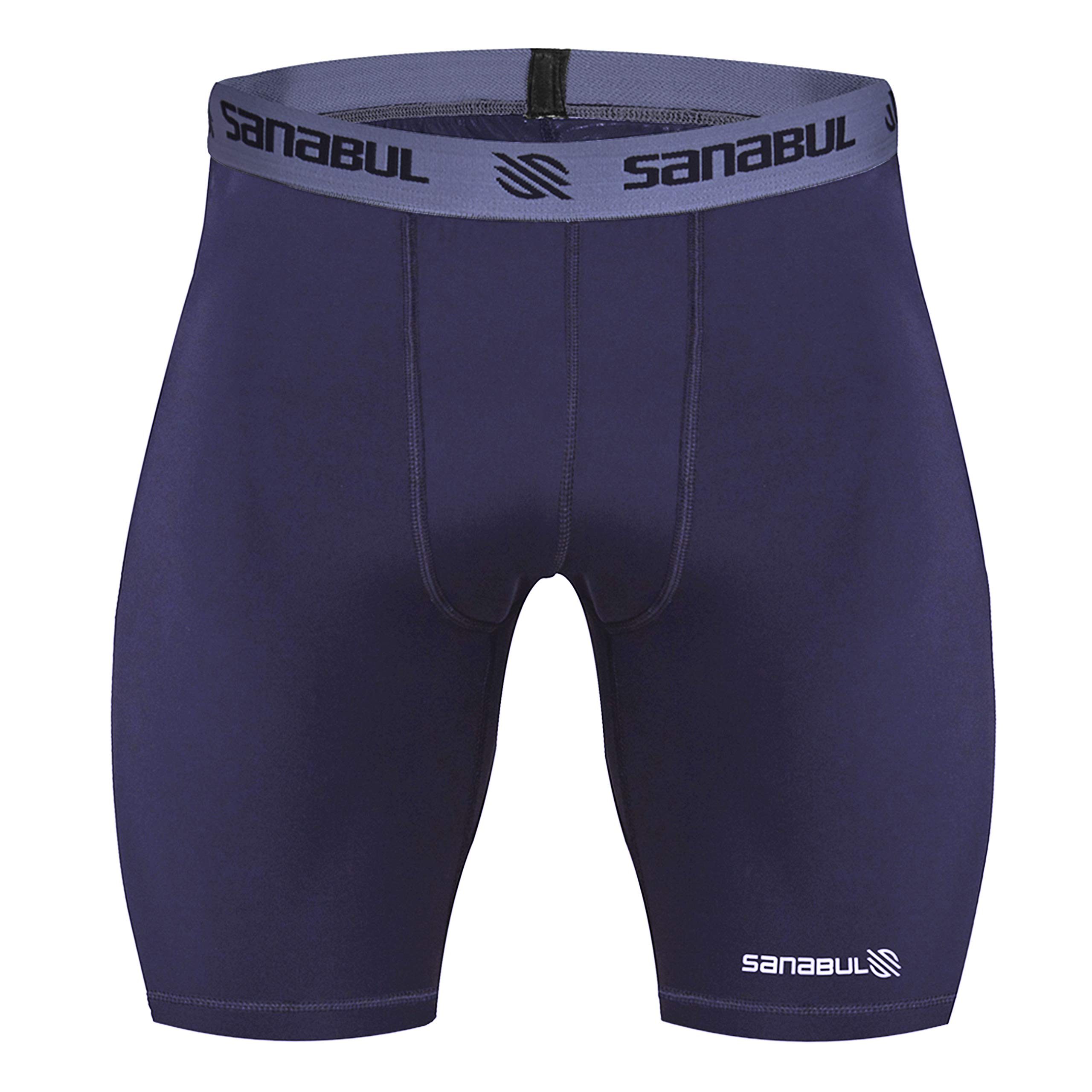 SanabulItem Mens Compression Base Layer Workout Jiu Jitsu MMA Shorts (Medium, Navy Blue)