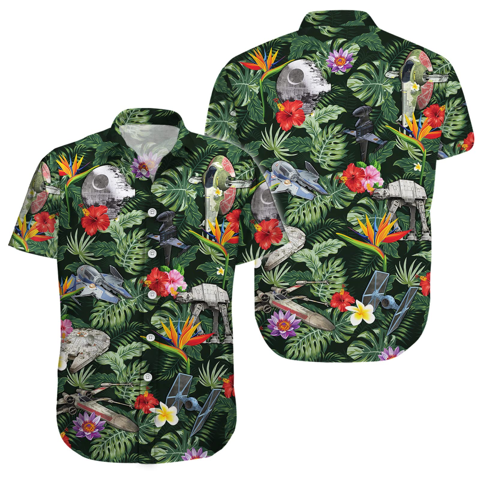 99TIMOROMovie Men's Button Shirt, Summer Tropical Movie Hawaiian Shirt for Women, Women's Beach Short Sleeve Casual Shirt