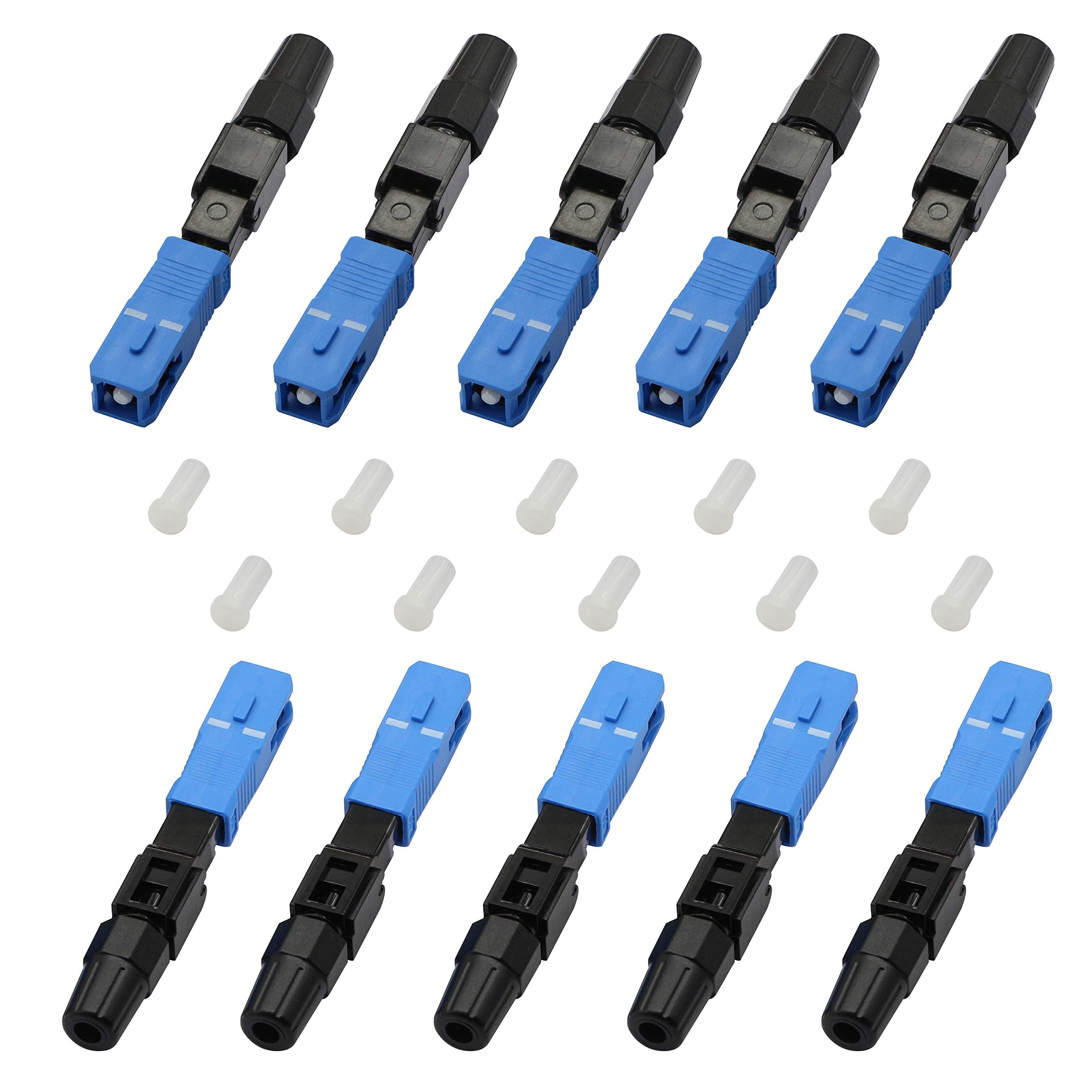 MAKINGTEC FTTH SC/UPC (APC)-C Fiber Quick Connector, Optic Fiber Fast Connector Adapter for FTTH ODF CATV (10PCS)