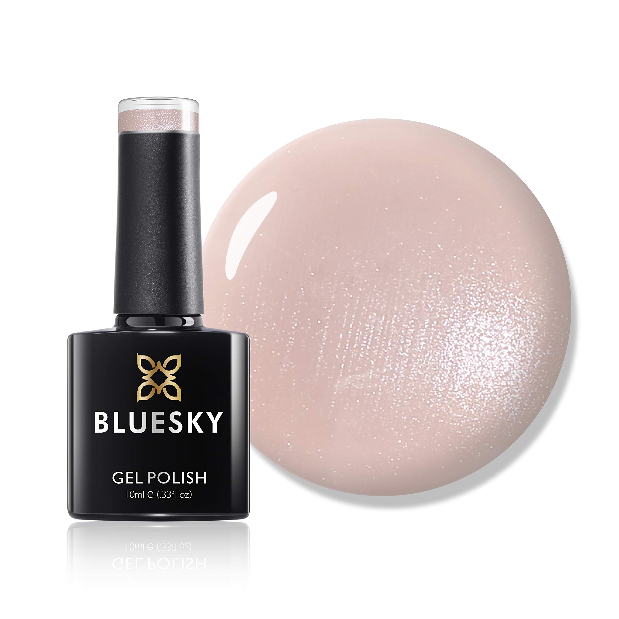 BLUESKYGel Nail Polish, Bare Lingerie 80564, Pink, Pale, Nude, Blush, Peach, Long Lasting, Chip Resistant, 10 ml (Requires Drying Under UV LED Lamp)