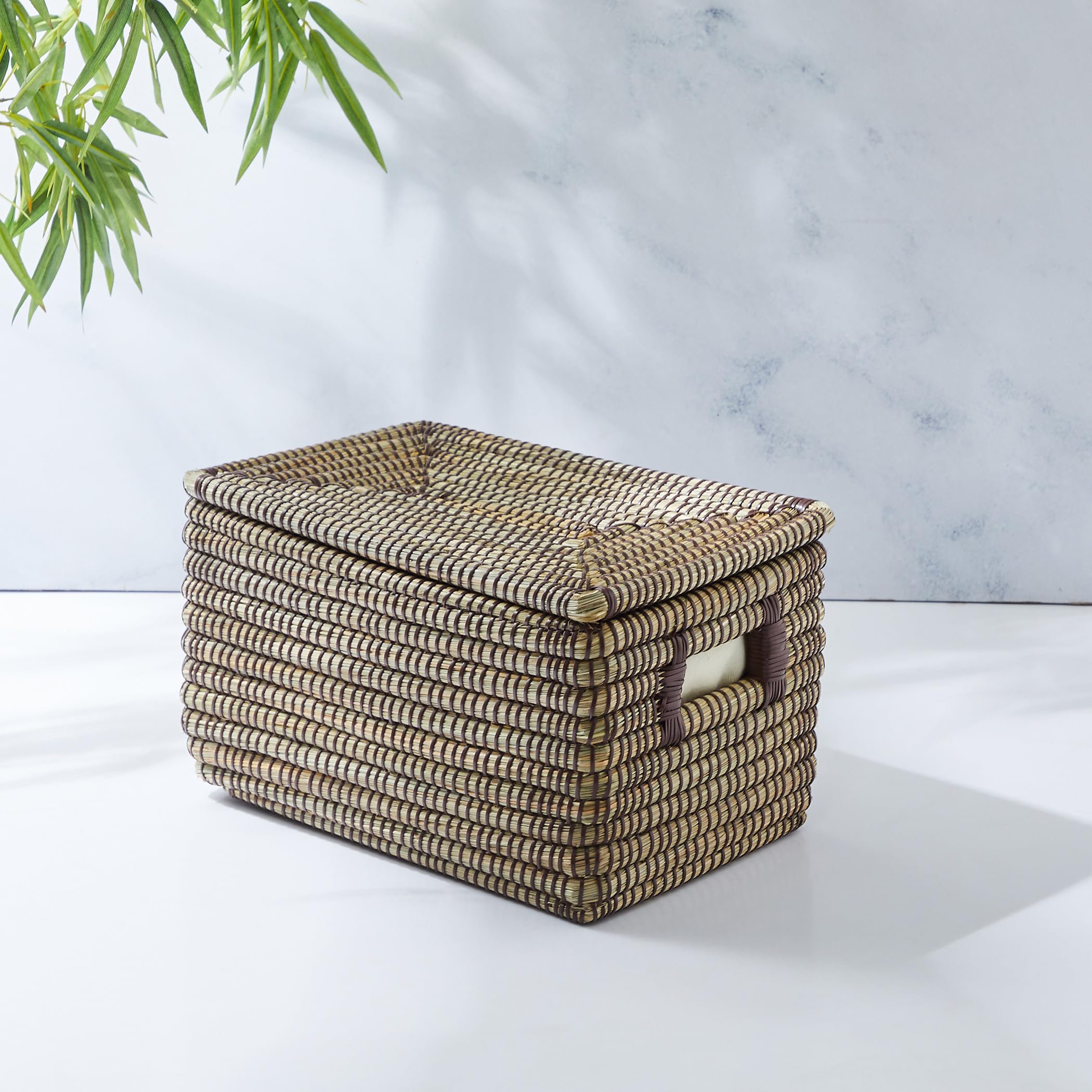 Home Centre Wilton Reed Sea Grass Storage Basket with Lid