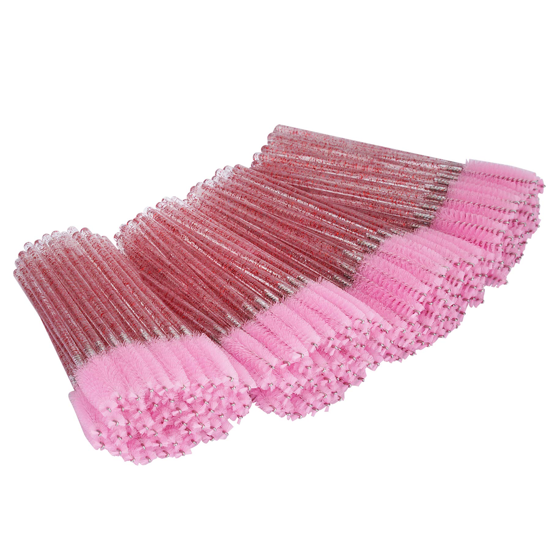 tifanso 200PCS Eyelash Brush Disposable Mascara Brush Wand for Lashes Spoolie brushes Eyebrow Spoolie Eyelash Extension Supplies (Pink)