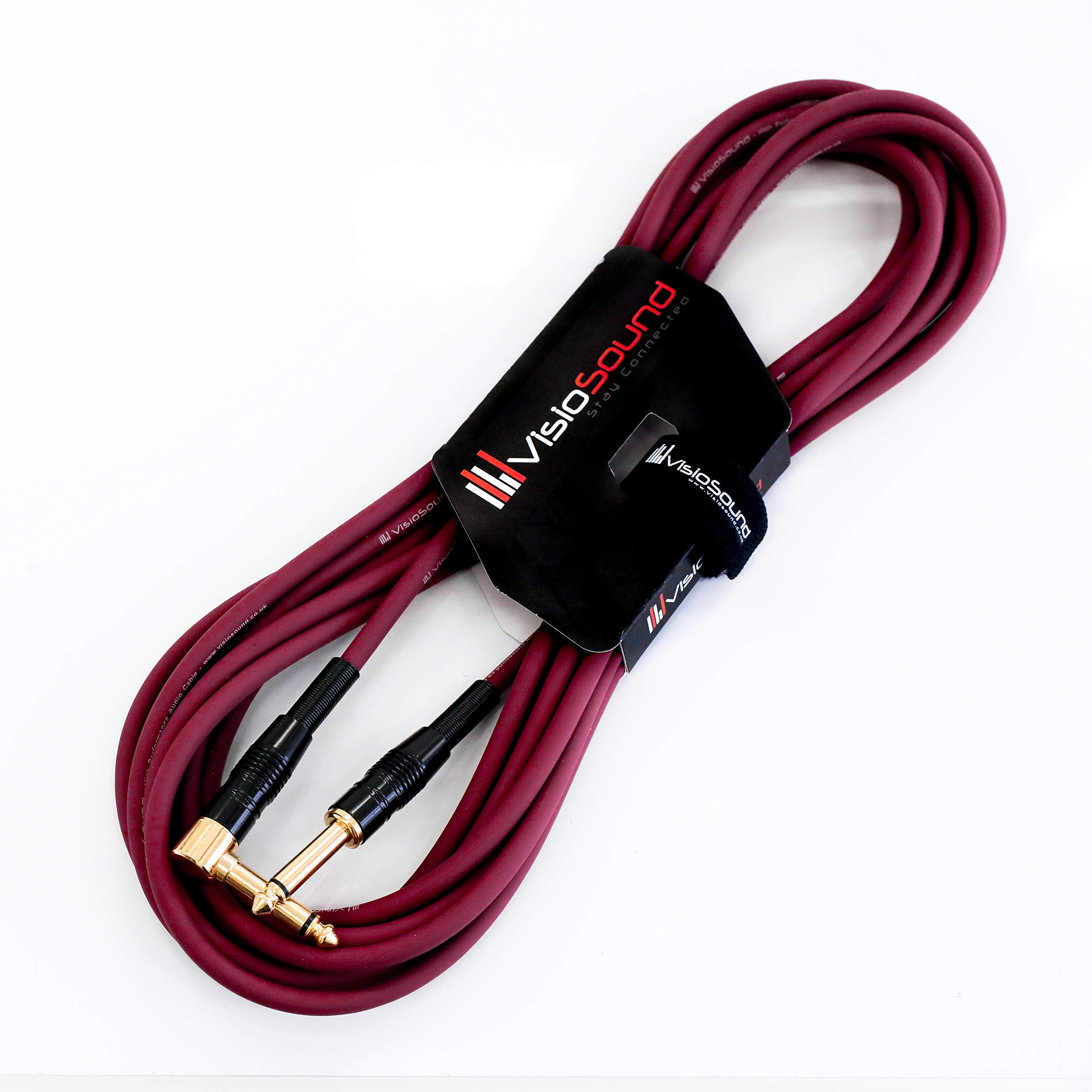 Premium Guitar Bass Lead 6.35mm 1/4" Angled Jack/Pro Noiseless Instrument Cable (Purple, 6m)