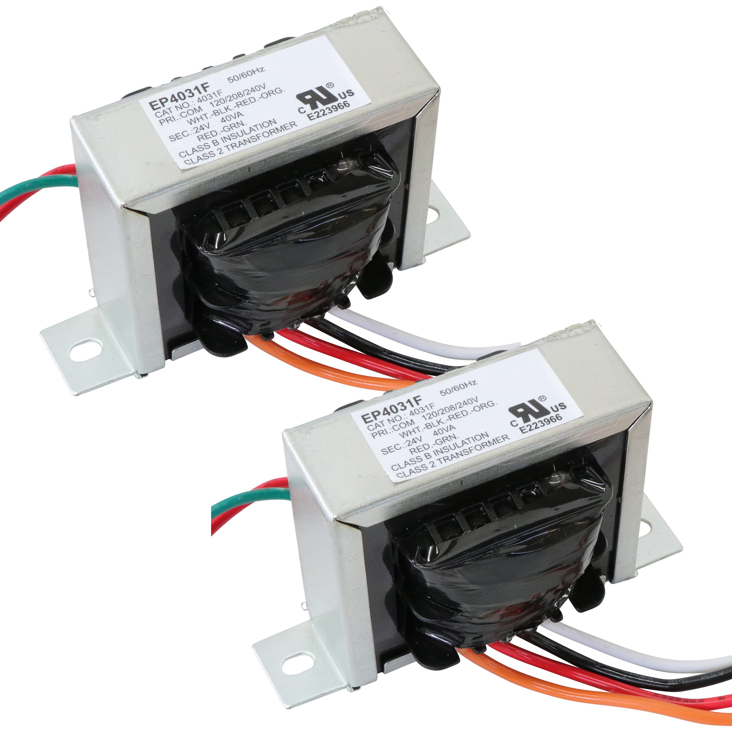 Endurance Pro 2 Pk EI Type Isolation Transformers PRI.120/208/240 V AC 50/60Hz 24 V AC 40 VA Class 2 Control with Foot Mount Replacement for Jard 4031F HVAC Furnace Multi Tap Packard 42440 Gemline