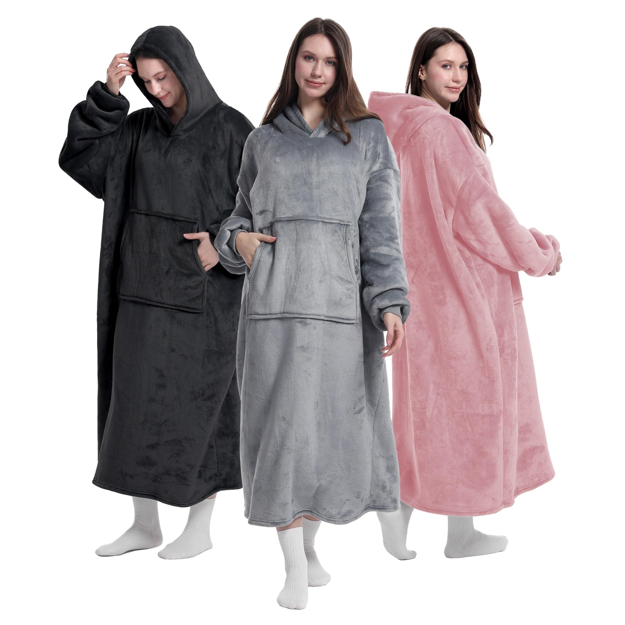 K-MARTOversized Blanket Hoodie Women and Men – Super Soft Warm Cozy Hooded Blanket, Wearable Blanket with Thick Flannel, Hoodie Blanket With Sleeves, and Spacious Pocket