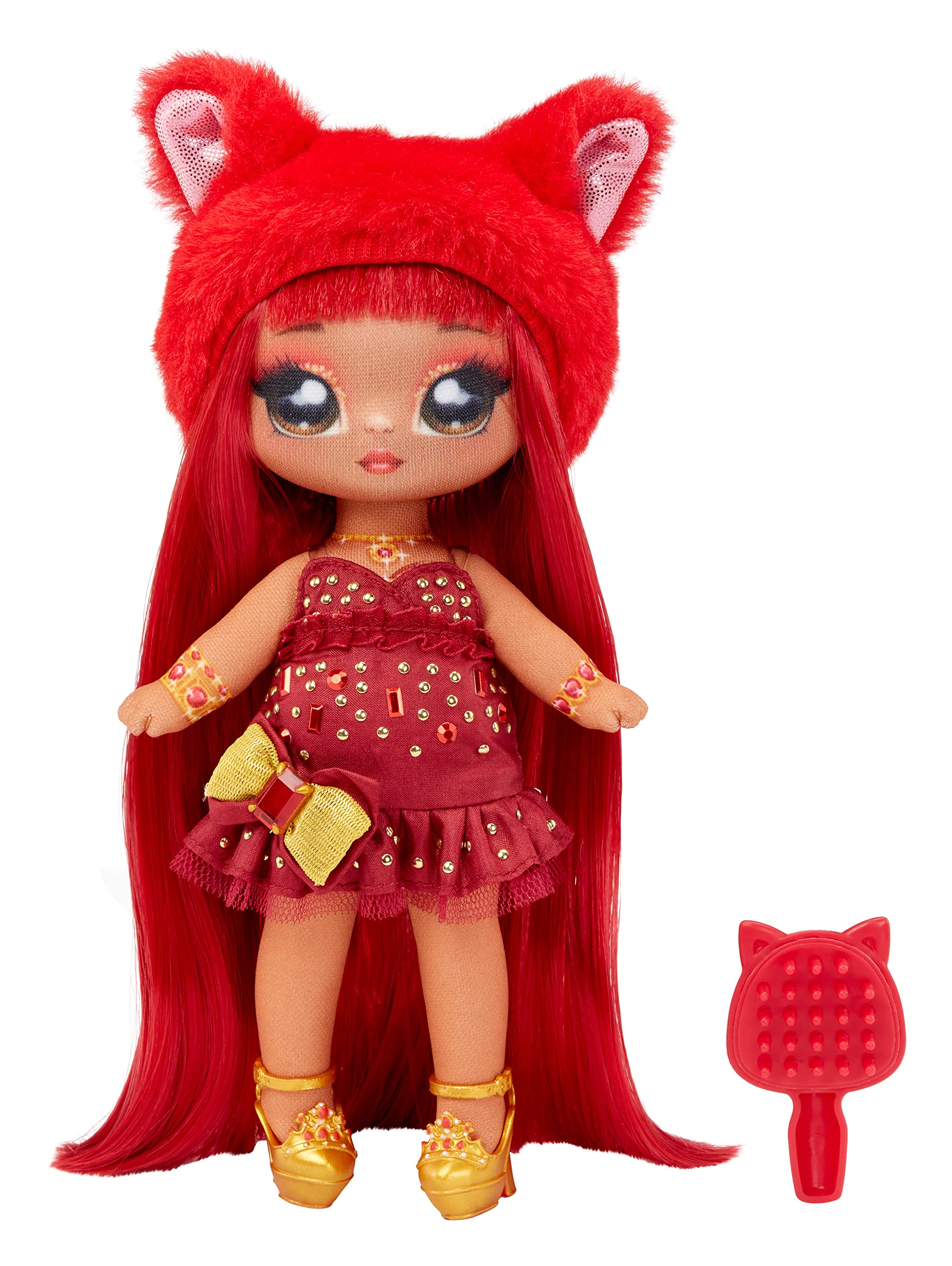 Na Na Na Surprise Sweetest Gems™ Ruby Frost 7.5" Fashion Doll Garnet Birthstone-Inspired with Red Hair, Taffeta Dress and Brush, Poseable, Great Toy Gift for Kids Girls Boys Ages 5 6 7 8+ Years