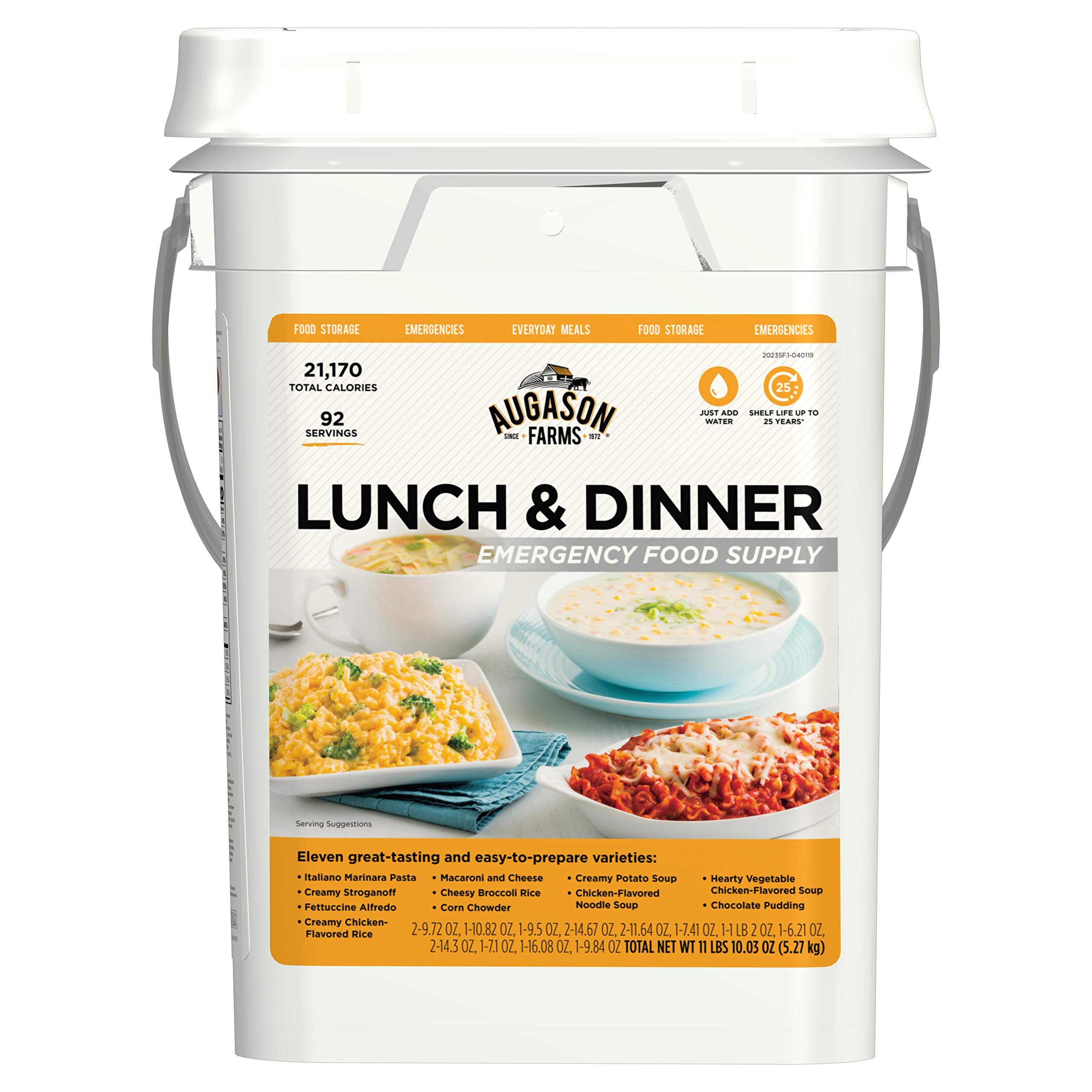 Lunch and Dinner Variety Pail Emergency Food Supply 4-Gallon Pail