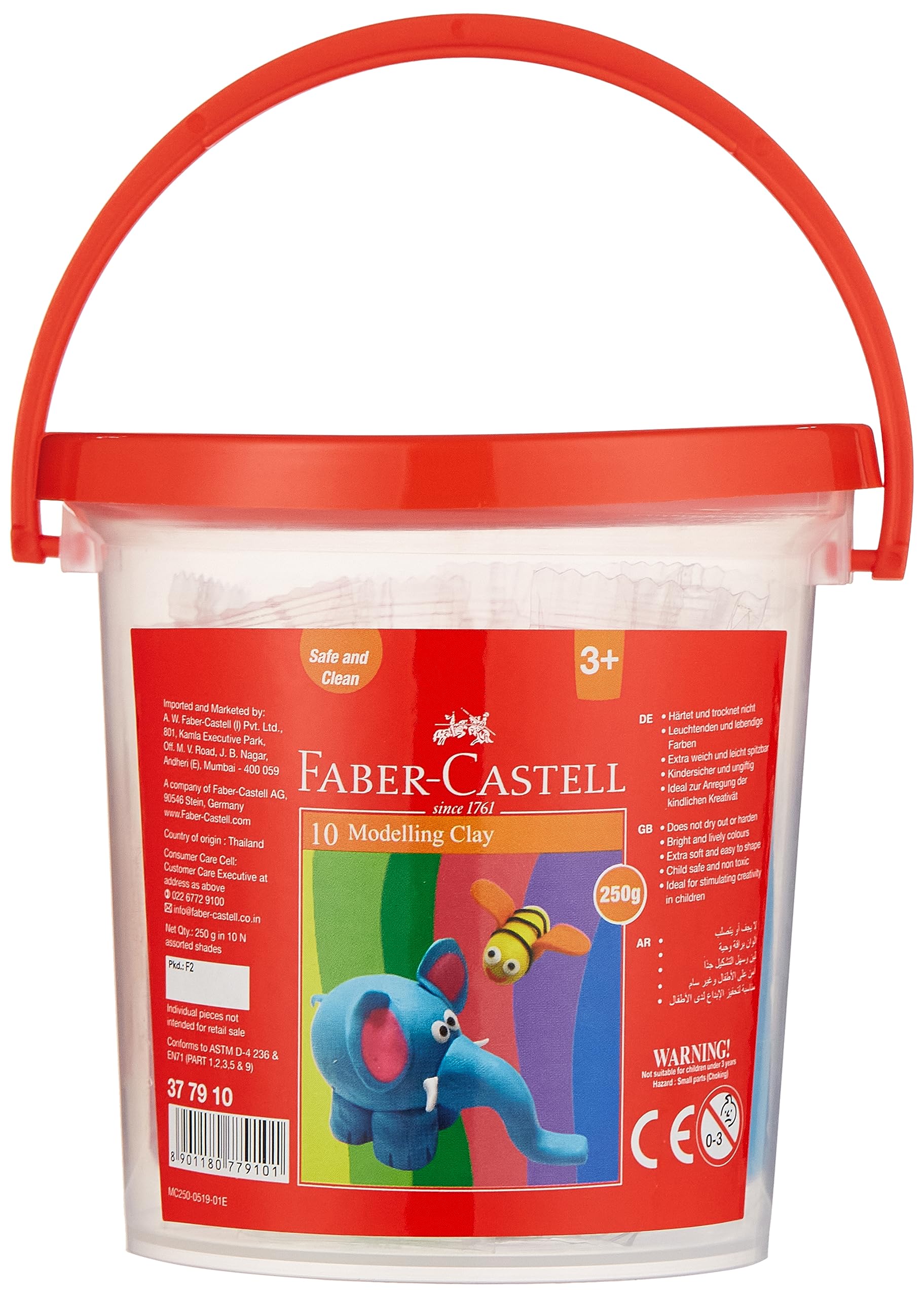 Faber-CastellMODELLING CLAY 250GM 10 COLORS X 25GM IN A PLASTIC BUCKET