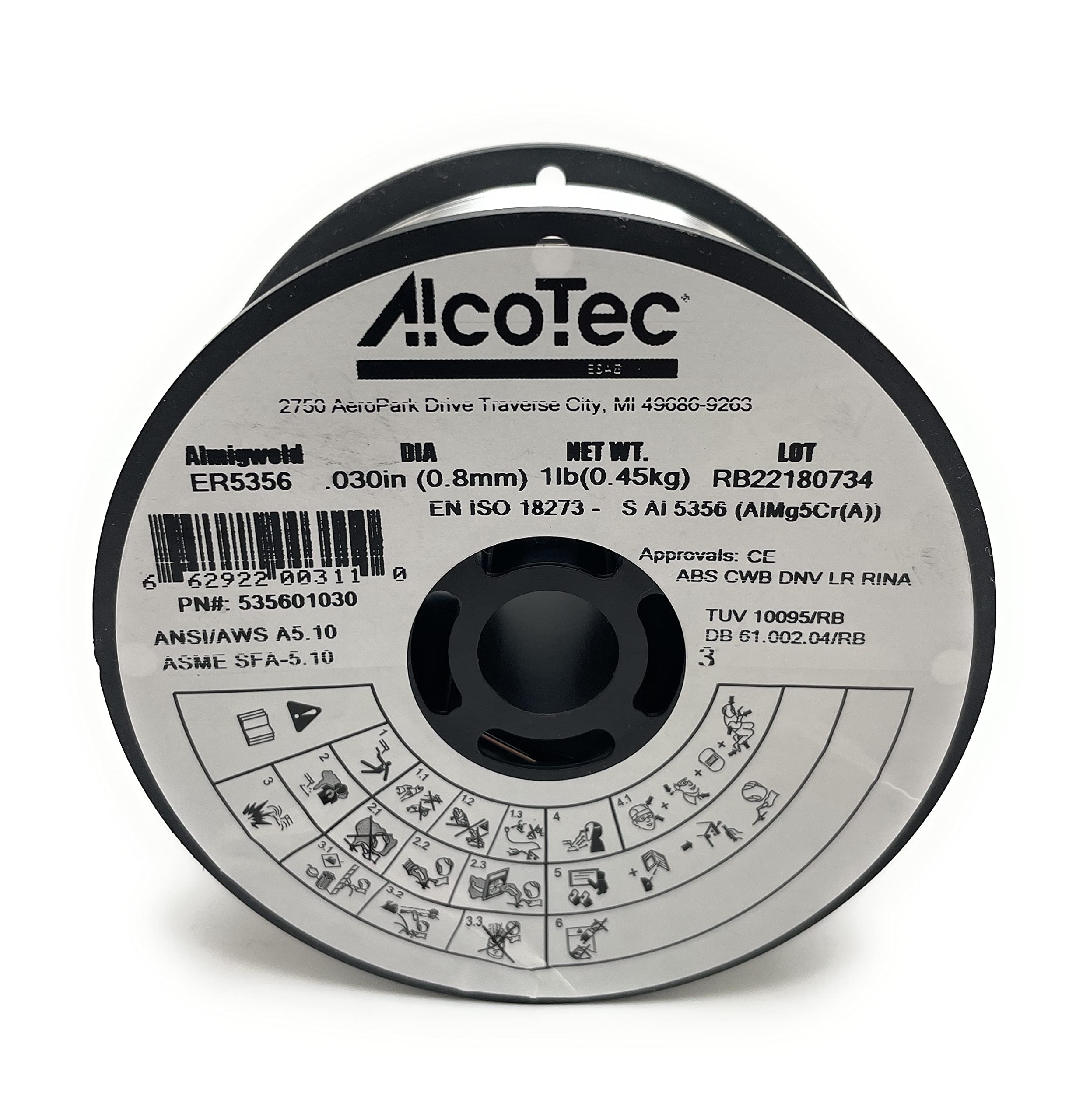 .030" ER5356 AlcoTec Almigweld 5356 Aluminum MIG Welding Wire 1 Spool