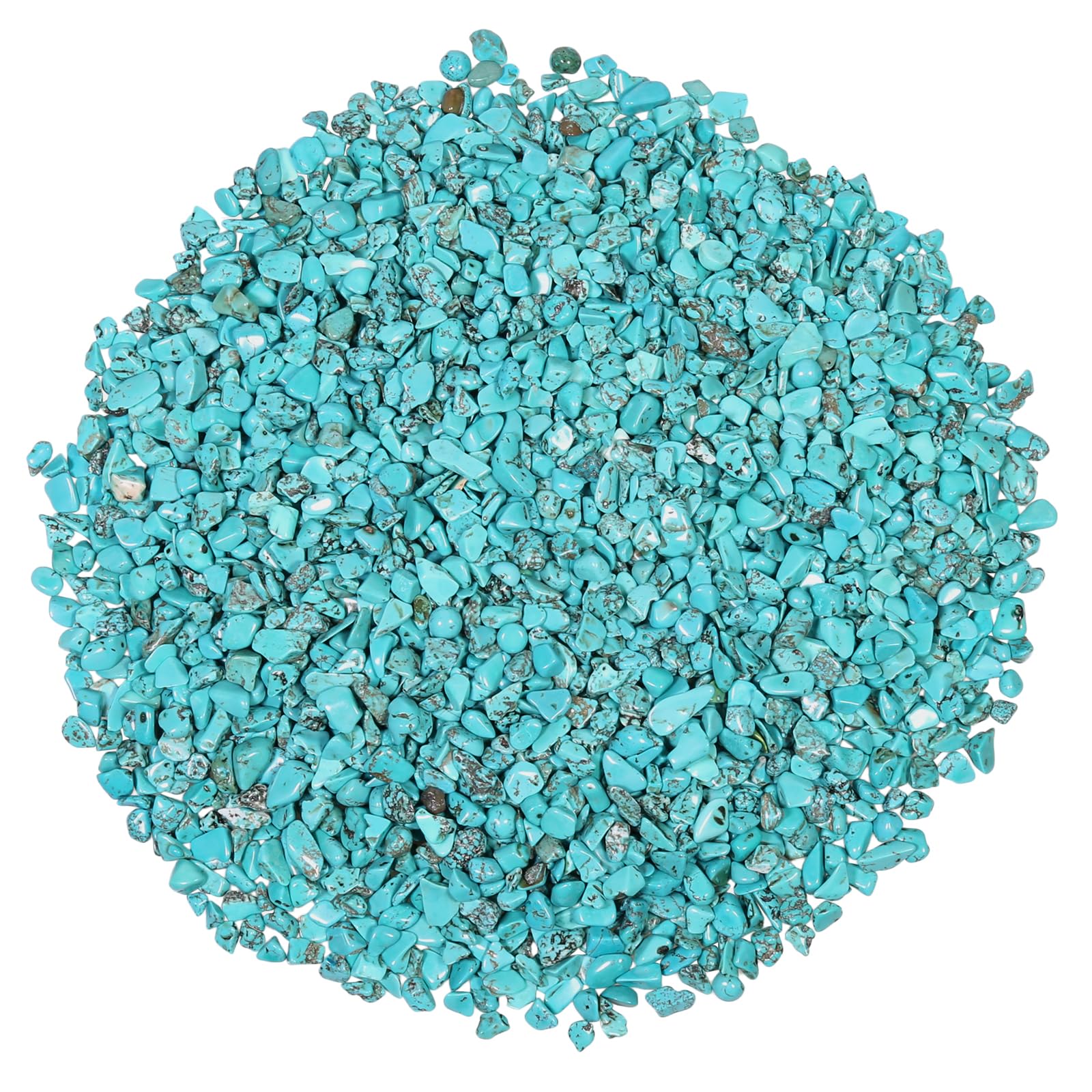 SUNYIK Howlite Turquoise Tumbled Chips Stone Crushed Pieces Irregular Shaped Stones 1pound(about 460 gram)