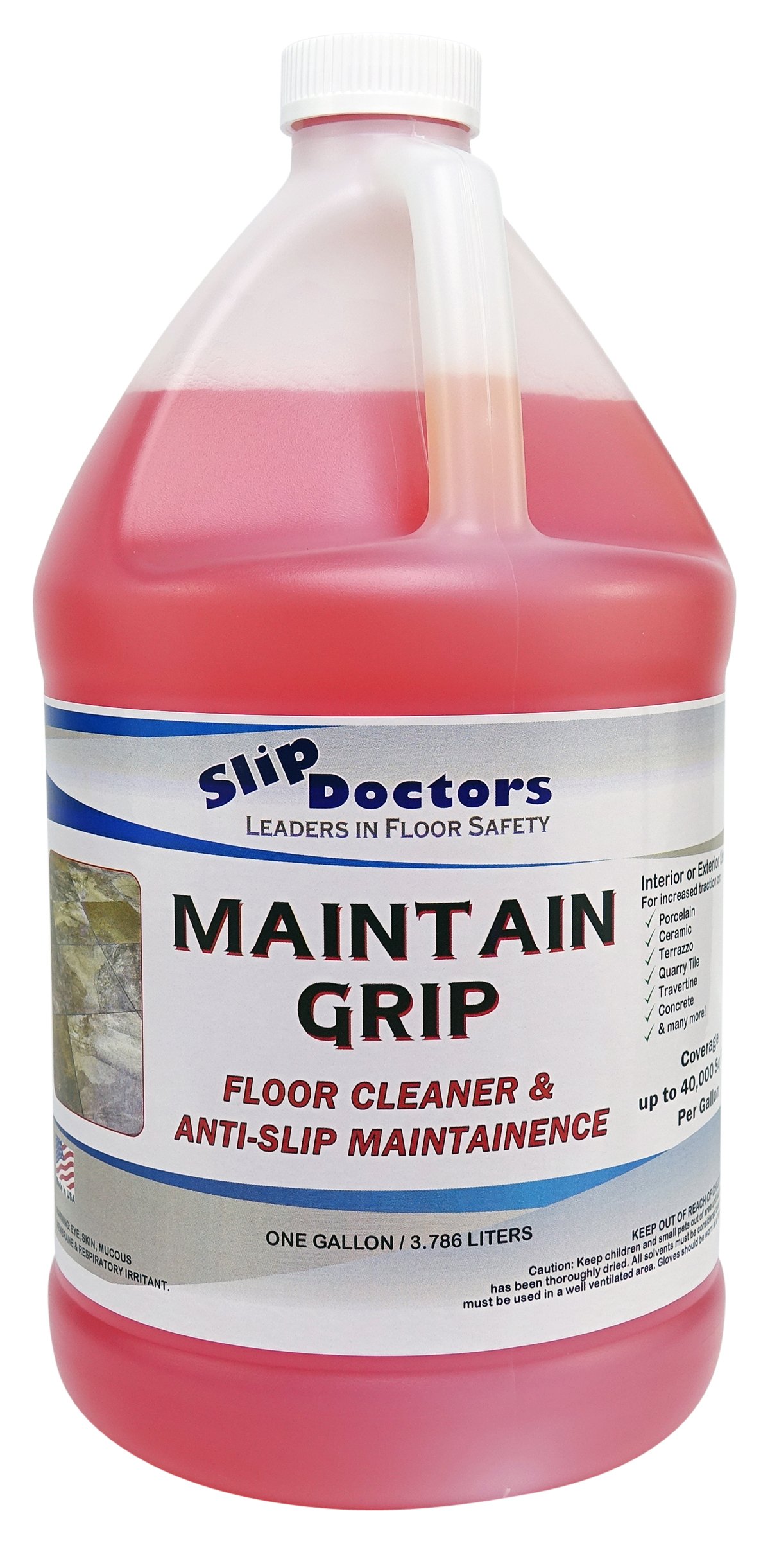 Maintain Grip Non-Slip Cleaner (Gallon) Concentrated Floor Cleaner for Tiles, Concrete and Natural Stone…