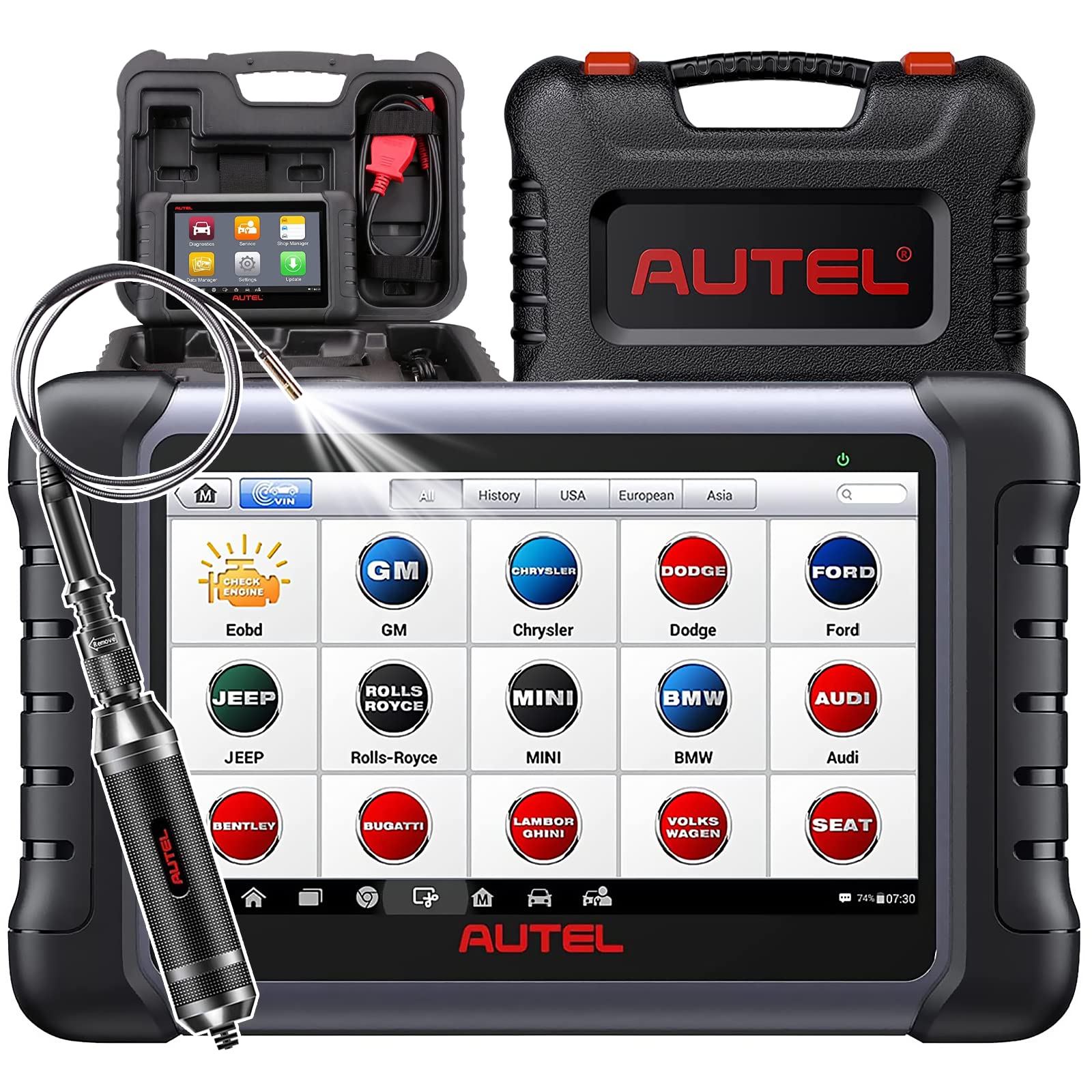 Autel MaxiCOM MK808Z with 60$ MV108S, 2024 Android 11 MK808 Bidirectional Scan Tool Same As MK808BT Pro MX808S MK808S, Alternative to MaxiCheck MX900 OBD2 Scanner, 28+ Service, Active Testing Scanner