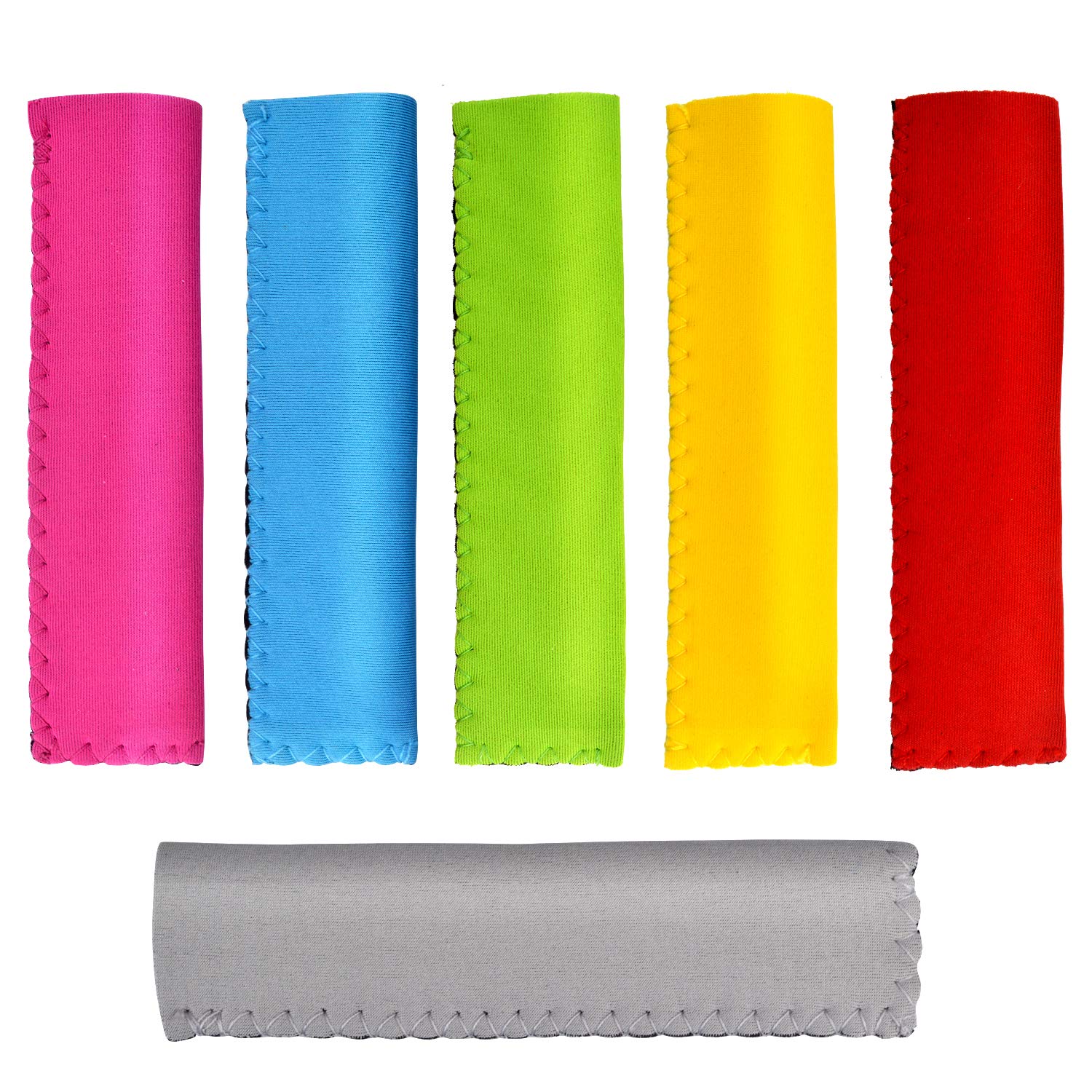 6 Pieces Assorted Colors Ice Pop Sleeves Popsicle Holders Bags, Neoprene Fabric for Anti-freezing Insulation