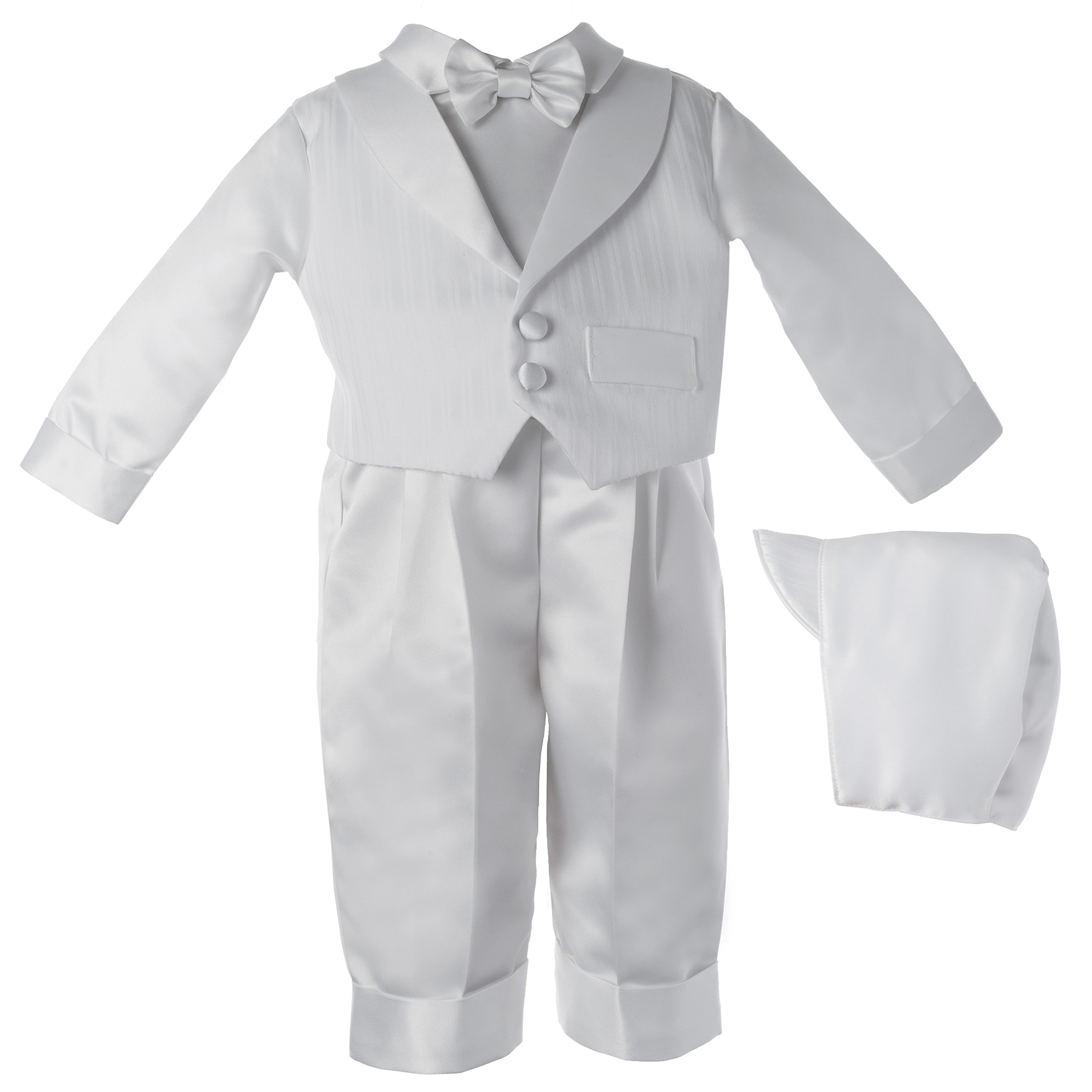 Lauren MadisonHaddad Brothers Baby-Boys Newborn Christening Baptism Satin Long Pants with Vest