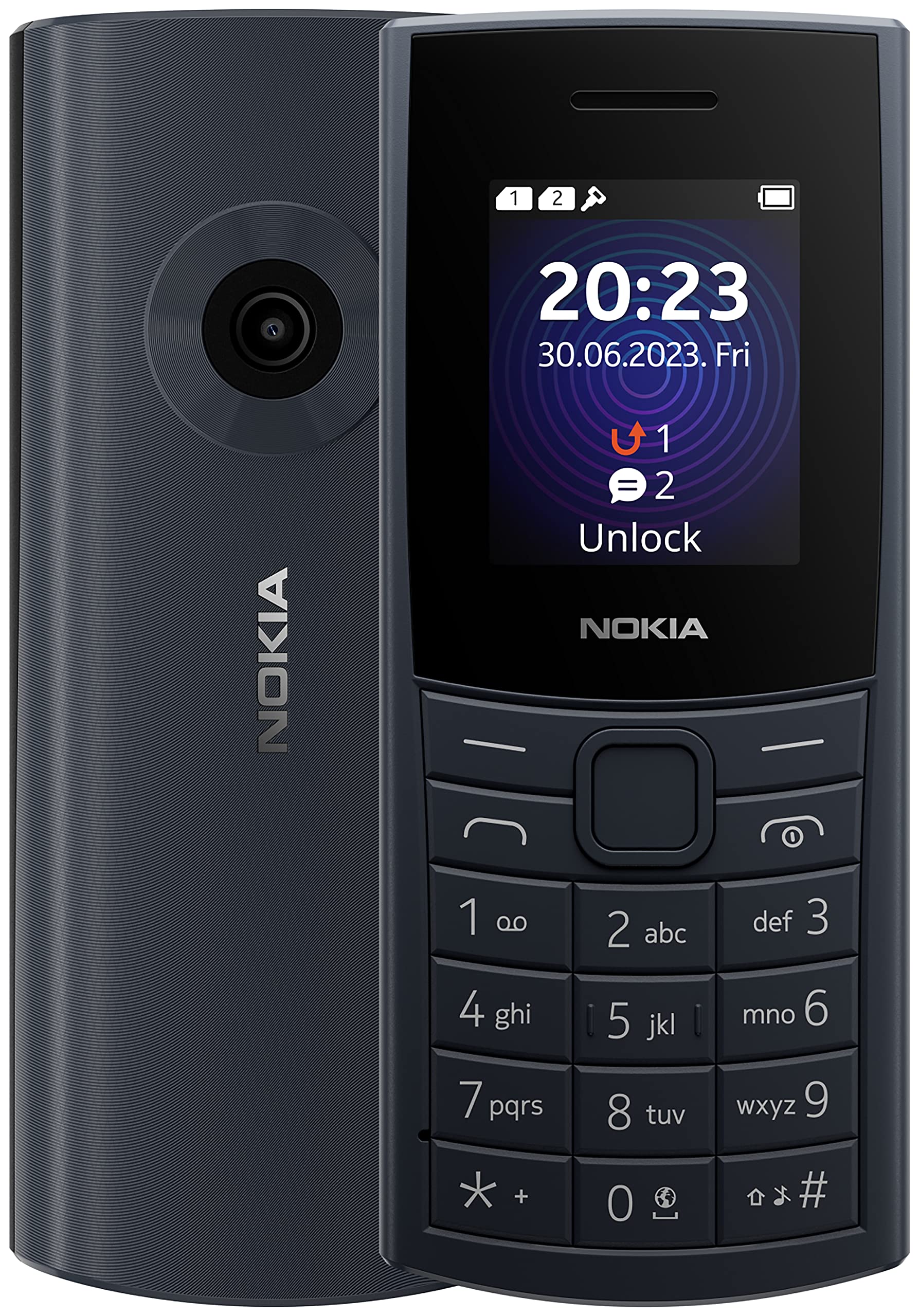 Nokia 110 4G Feature Phone with 4G, Camera, Bluetooth, FM radio, MP3 player, MicroSD, Long-Lasting Battery, and Pre-loaded Games, Dual Sim - Blue