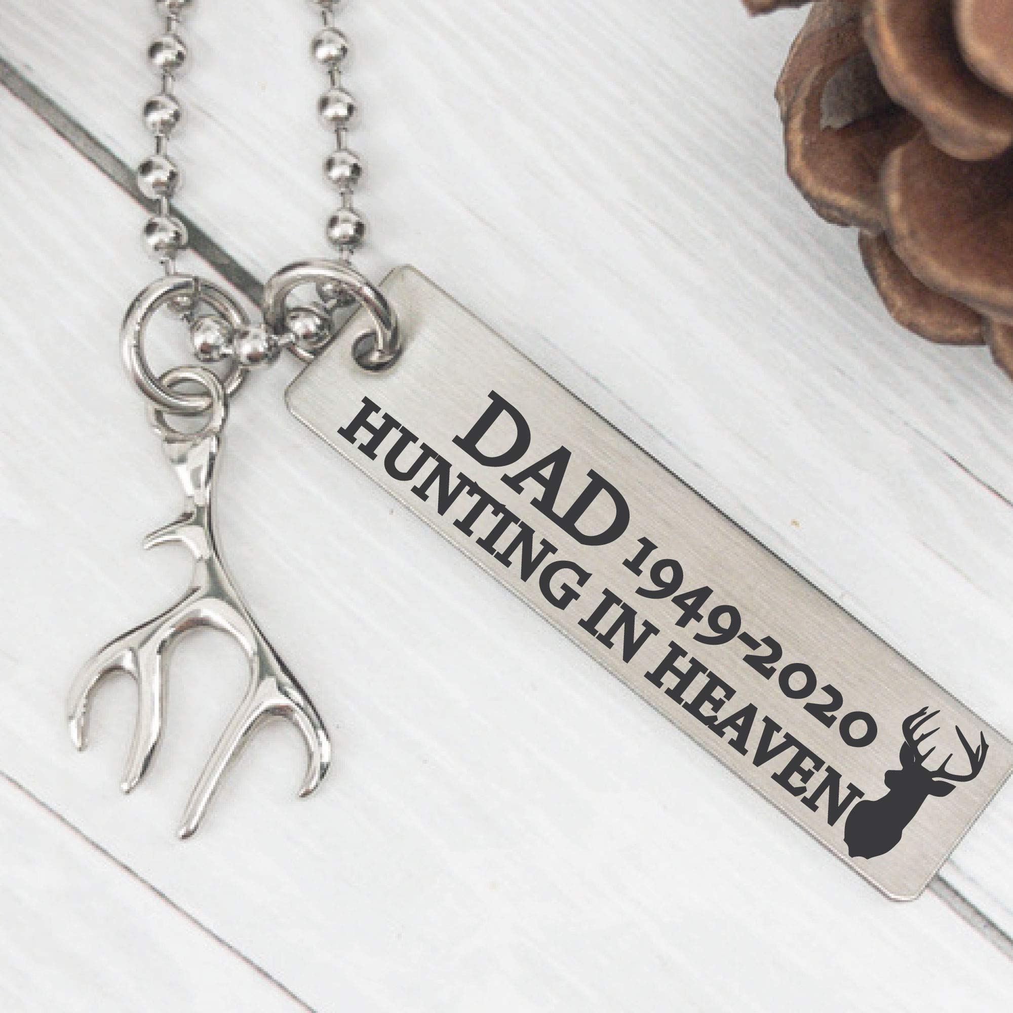 Personalized Men's Remembrance Necklace For Him Hunting In Heaven Gift Remembrance Gift Personalized Hunting Forever in Our Hearts Necklace HUNTING-HEAVEN-MEN-NECK