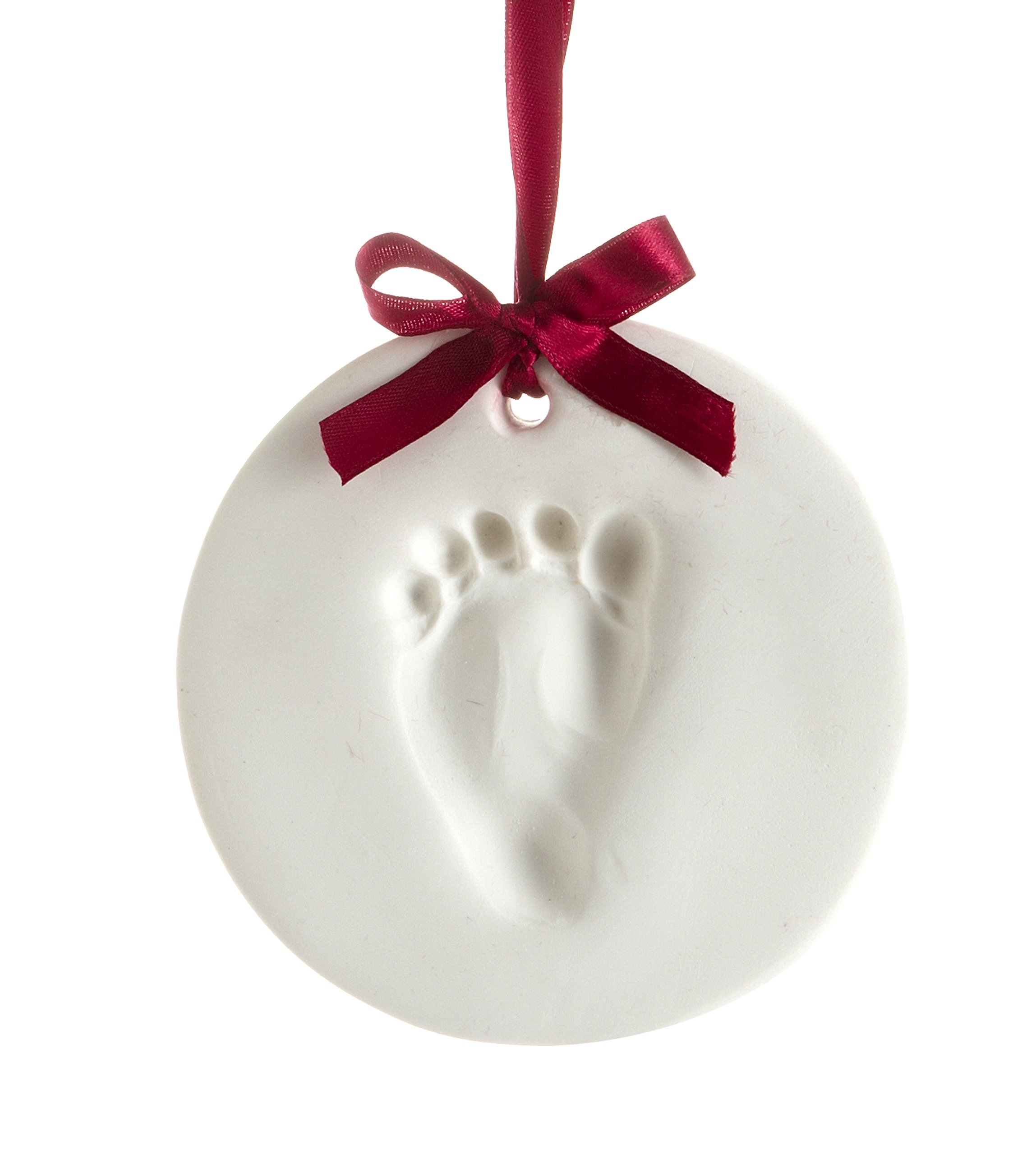 Tiny Ideas Baby's Handprint or Footprint Christmas Ornament, Easy No-Bake Keepsake Kit, Creative Holiday Gift for New and Expecting Parents, Clay