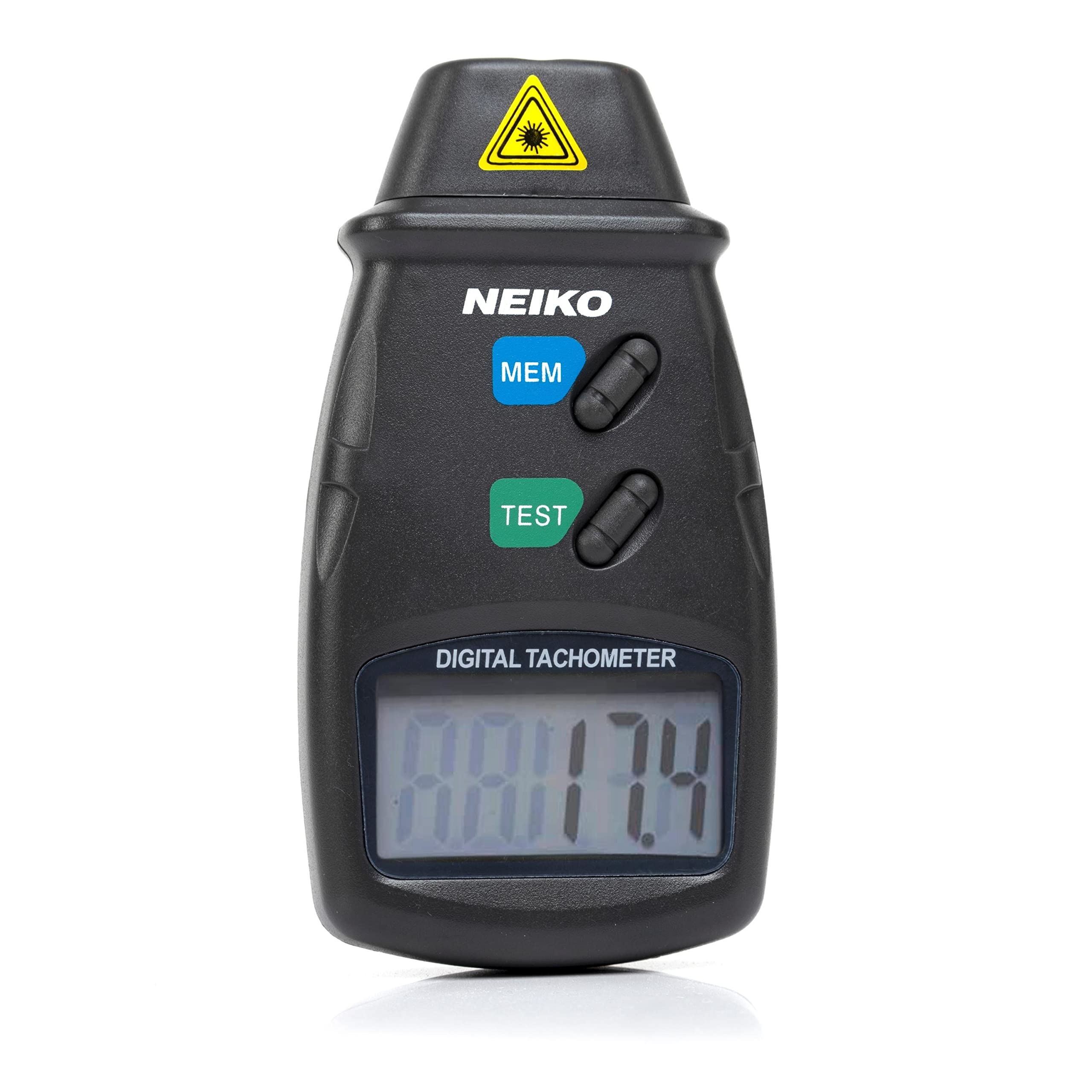 Neiko 20713A Digital Tachometer, Non Contact Laser Photo | 2.5 - 99,999 RPM Accuracy | Batteries Included