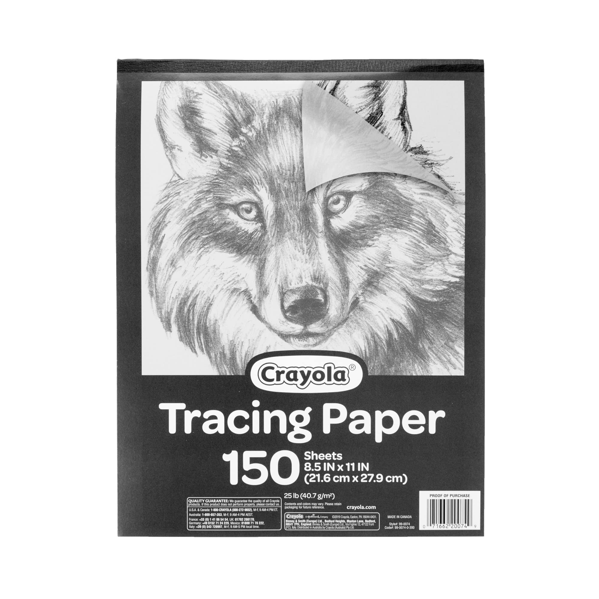 Crayola Tracing Paper 8 1/2” X 11”, Transparent Vellum Paper for Tracing Pads, 150 Sheets [Amazon Exclusive]