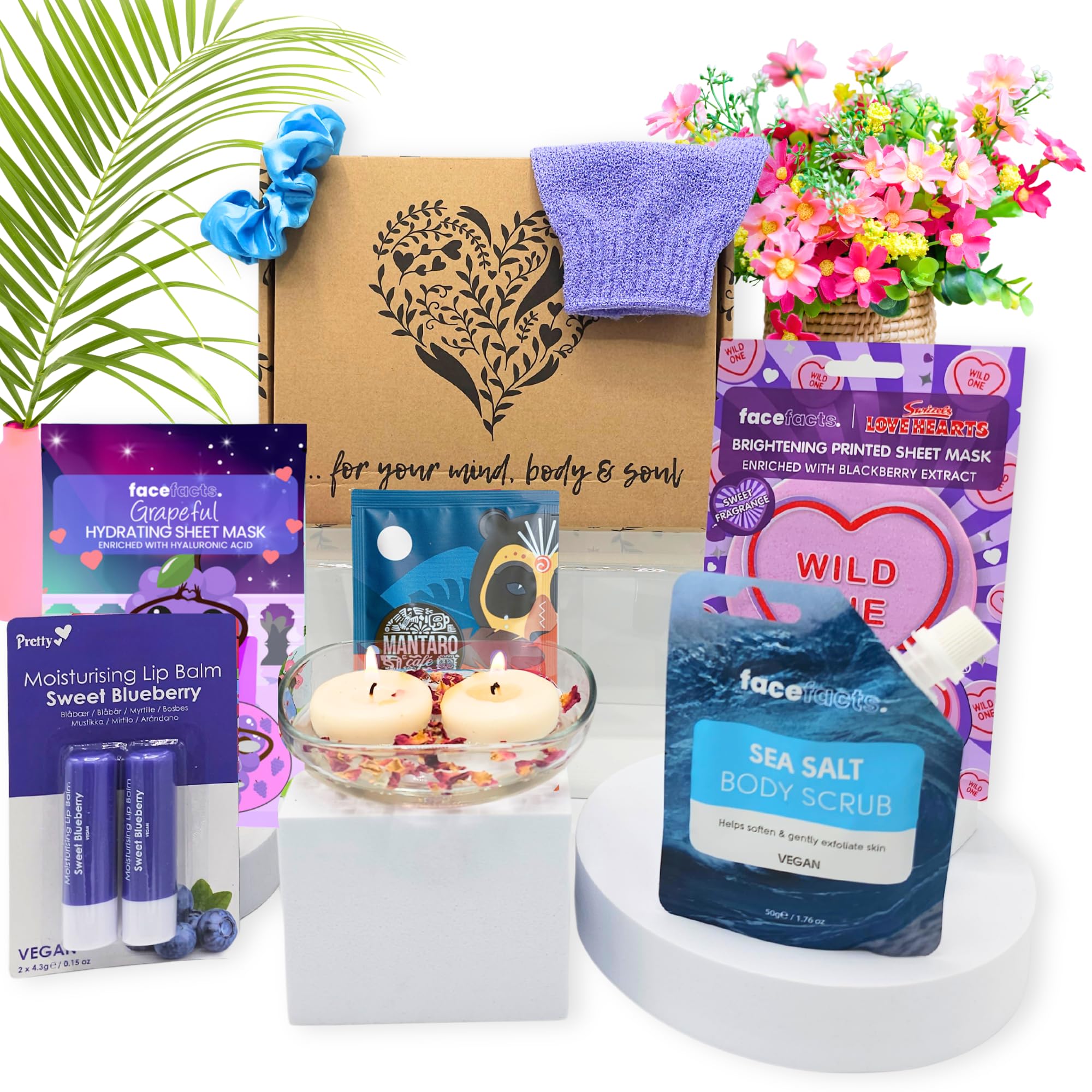 Home Spa Relaxation Gift for Women, Self-Care Pampering Basket Kit, Bath Gift, Relaxing Mum Gift Set, Birthday Gift for Her, Pampering Gift for Women, Bath Set for Relaxation