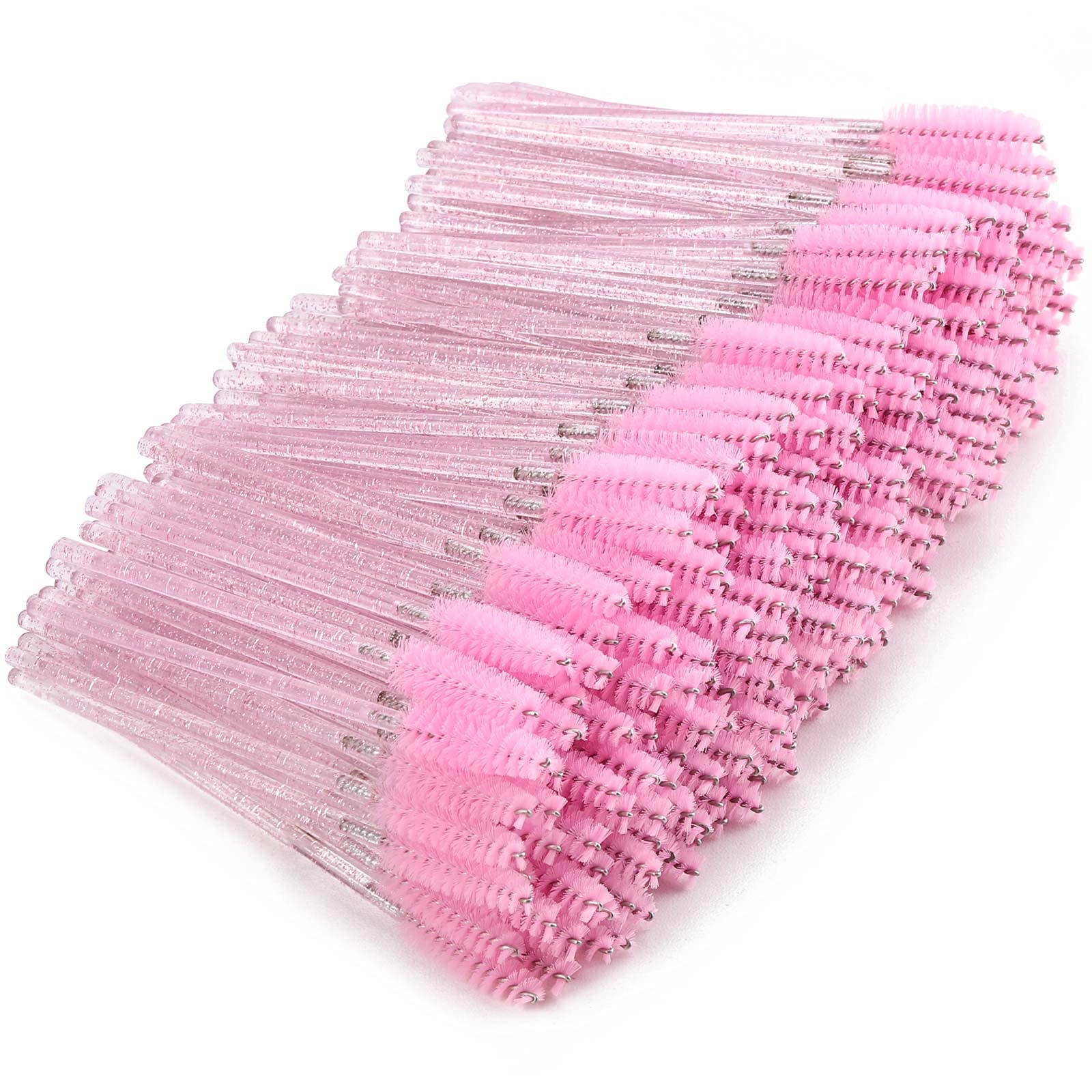 Tbestmax500 Disposable Mascara Wands Eyelash Brush Spoolies for Eyebrow Eye Lash Extension Pink