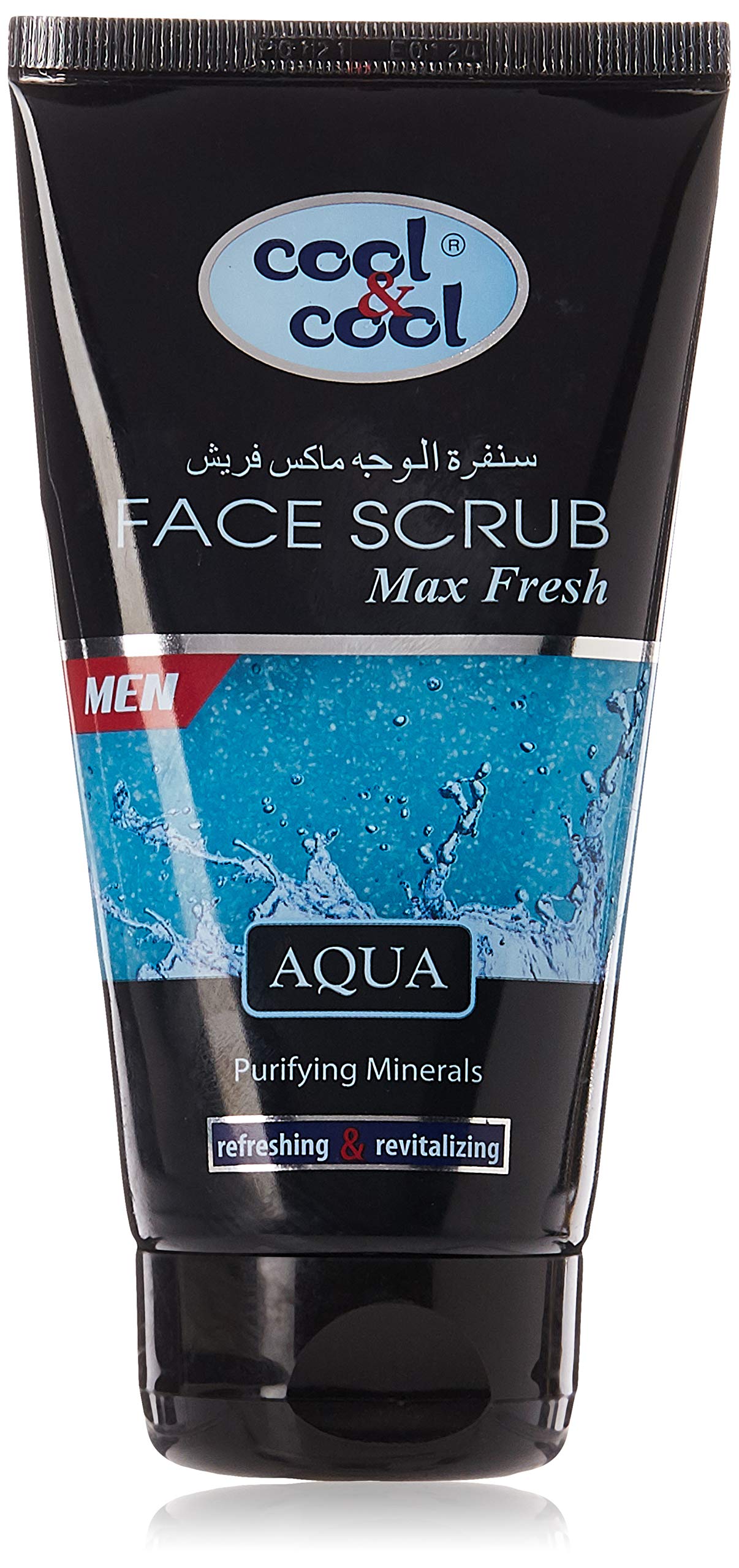 Cool & CoolAqua Max Fresh Face Scrub for Men | Purifying Minerals, Refreshing Revitalizing, Normal to Combination Skin | 150ml | Blue