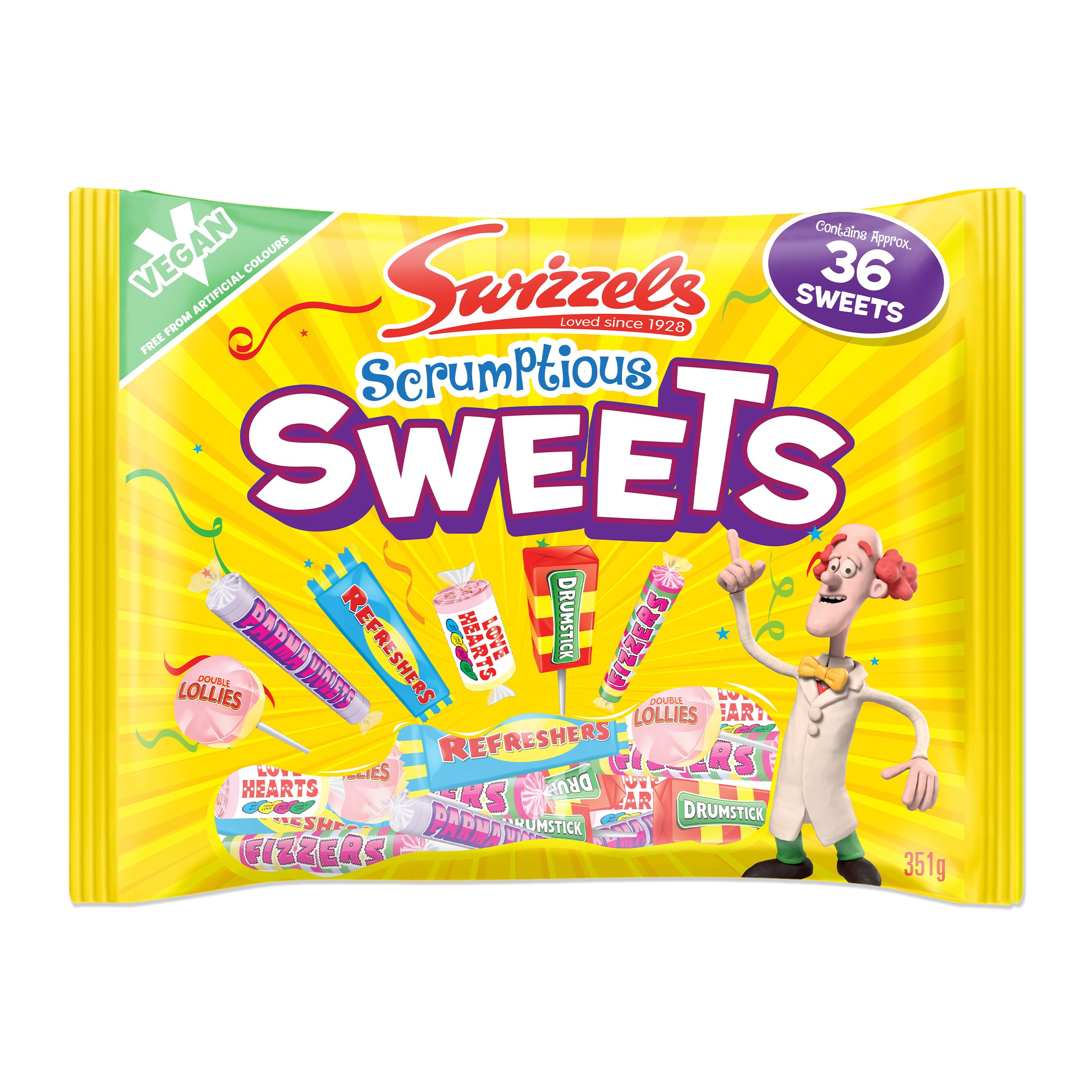 Swizzels Scrumptious Sweets - A Large Selection of Mouthwatering and Chewy Candy Treats 351g bag