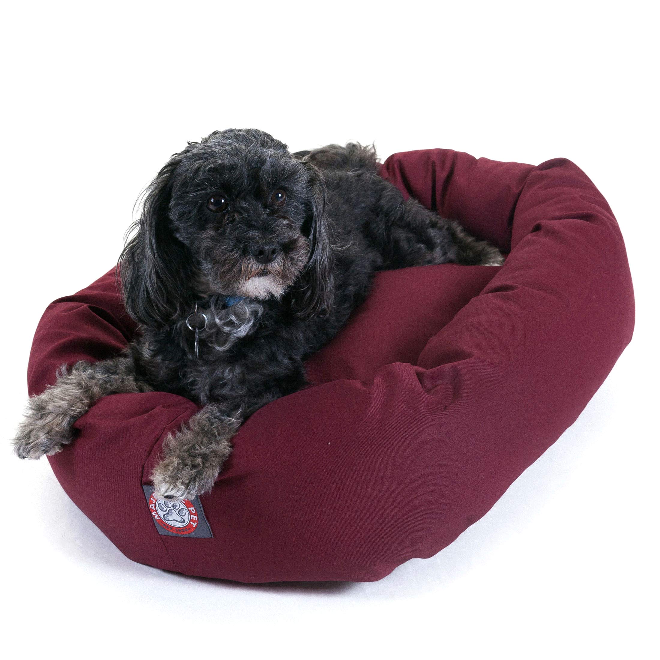 24 inch Burgundy Bagel Dog Bed By Majestic Pet Products