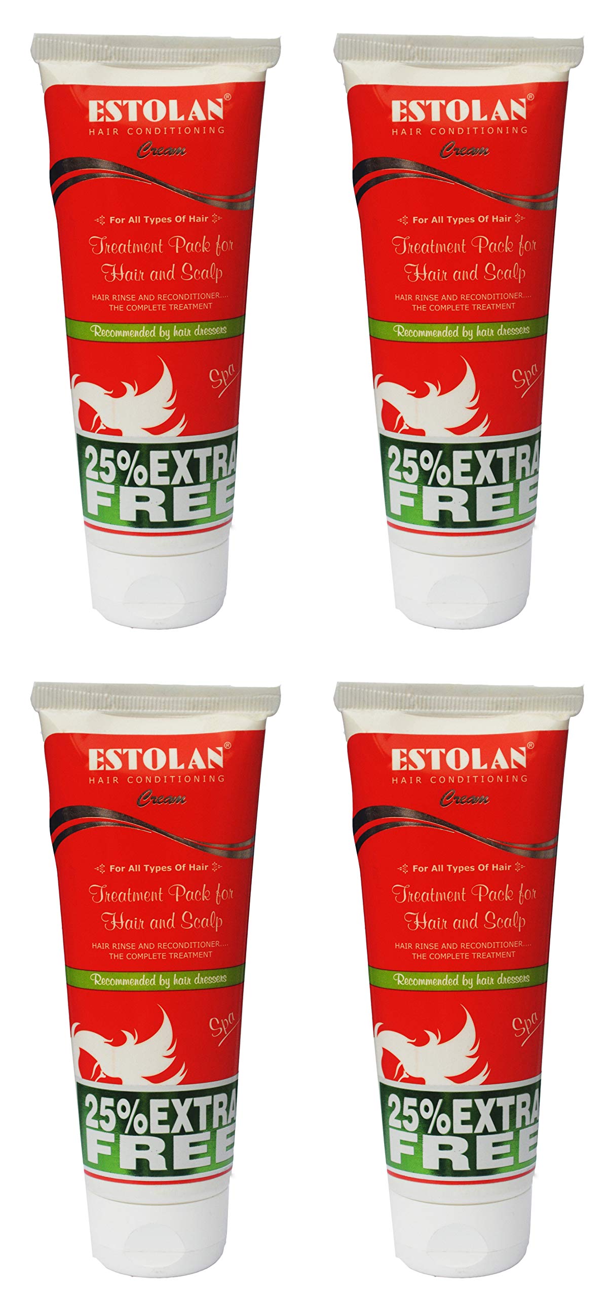 Estolan Hair Conditioning Cream Tube designed by German experts with added minerals and special long lasting cool aqua fragrance (100 + 25 x 4) Grams.