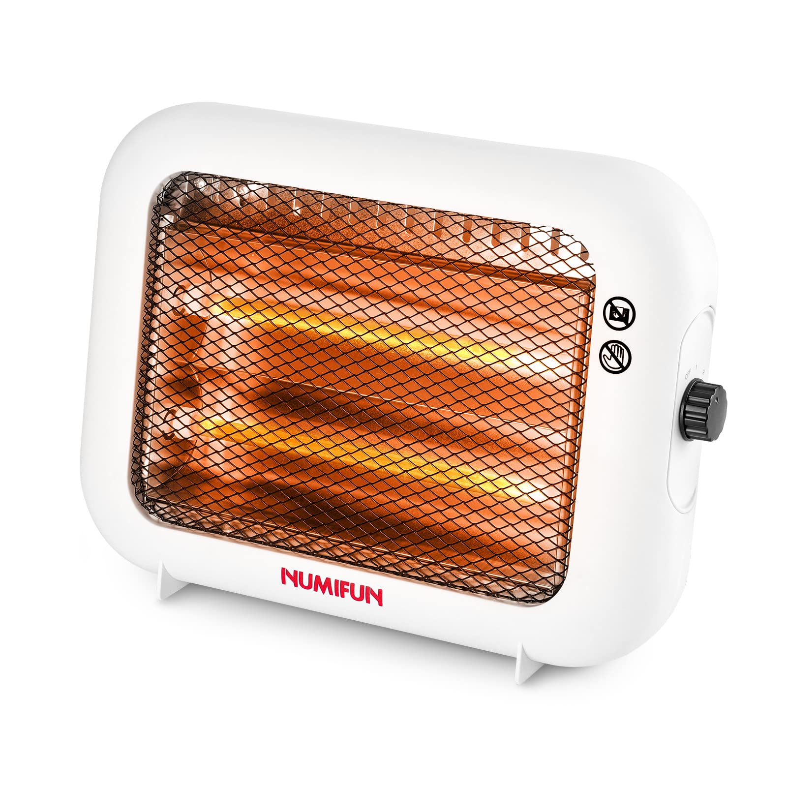 Infrared Heater 600W Space Heater for Indoor Use Small Radiant Quartz Portable Heater for Home Office Bedroom, Super Quiet and Light Under Desk Heater, Overheat & Tip-Over Protection