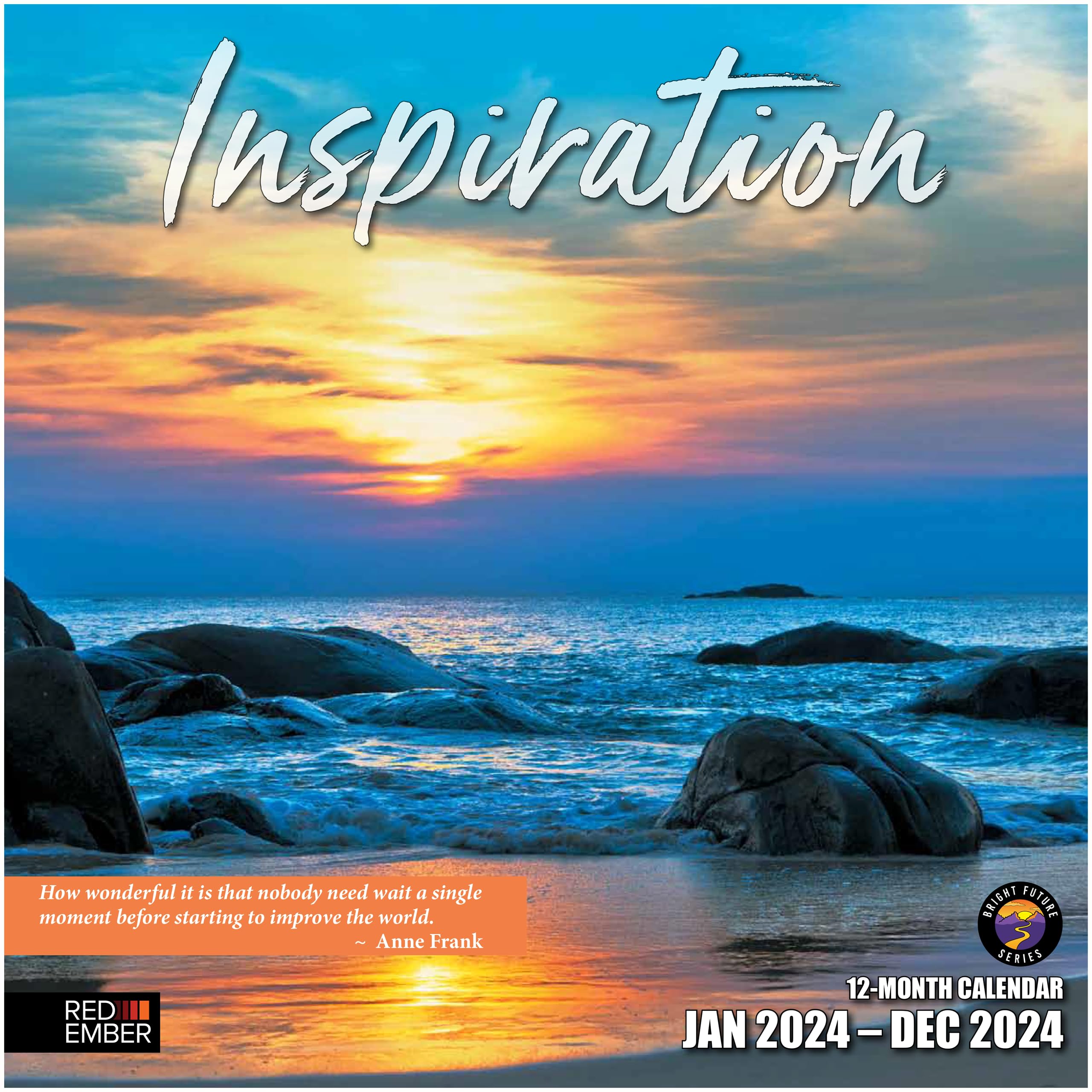 RED EMBER Inspiration With Motivational Quotes 2024 Hangable Monthly Wall Calendars | 12" x 24" Open | Thick & Sturdy Paper | World's Most Breathtaking Imagery