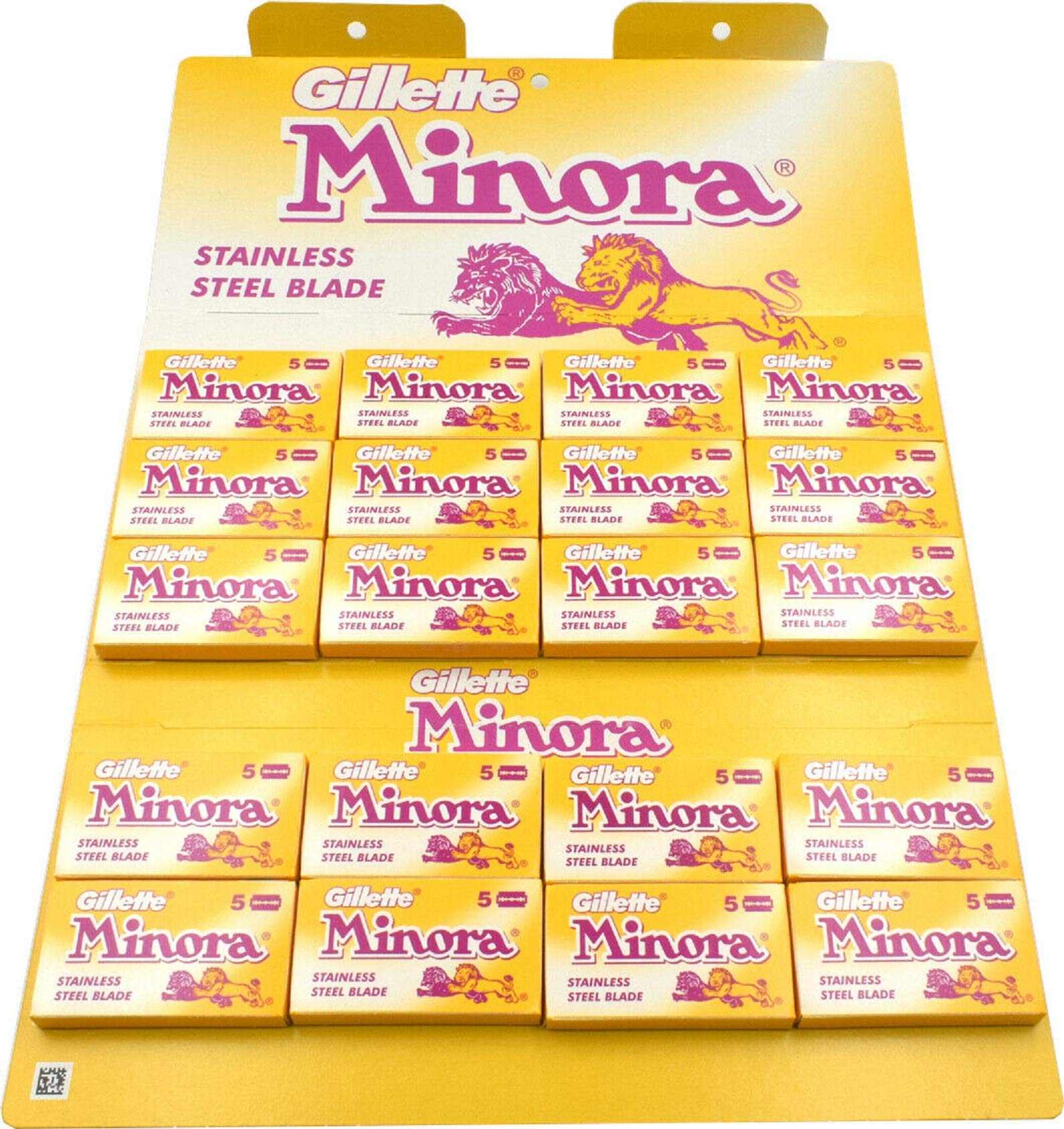 Minora Yellow Double Edge Safety Razor Blades 100 blades