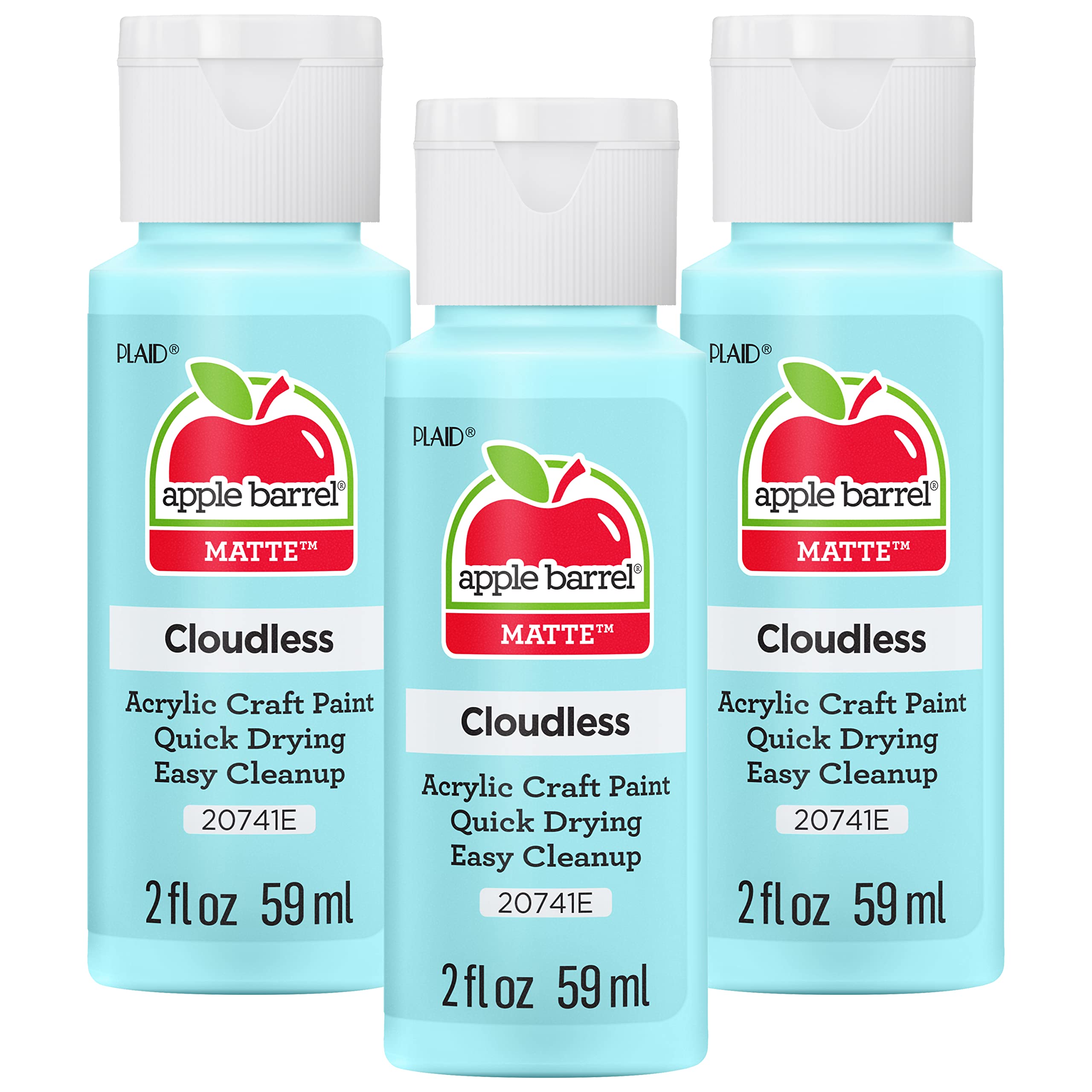 Apple Barrel Acrylic Paint, Cloudless (Pack of 3) 2 oz, 20741EA