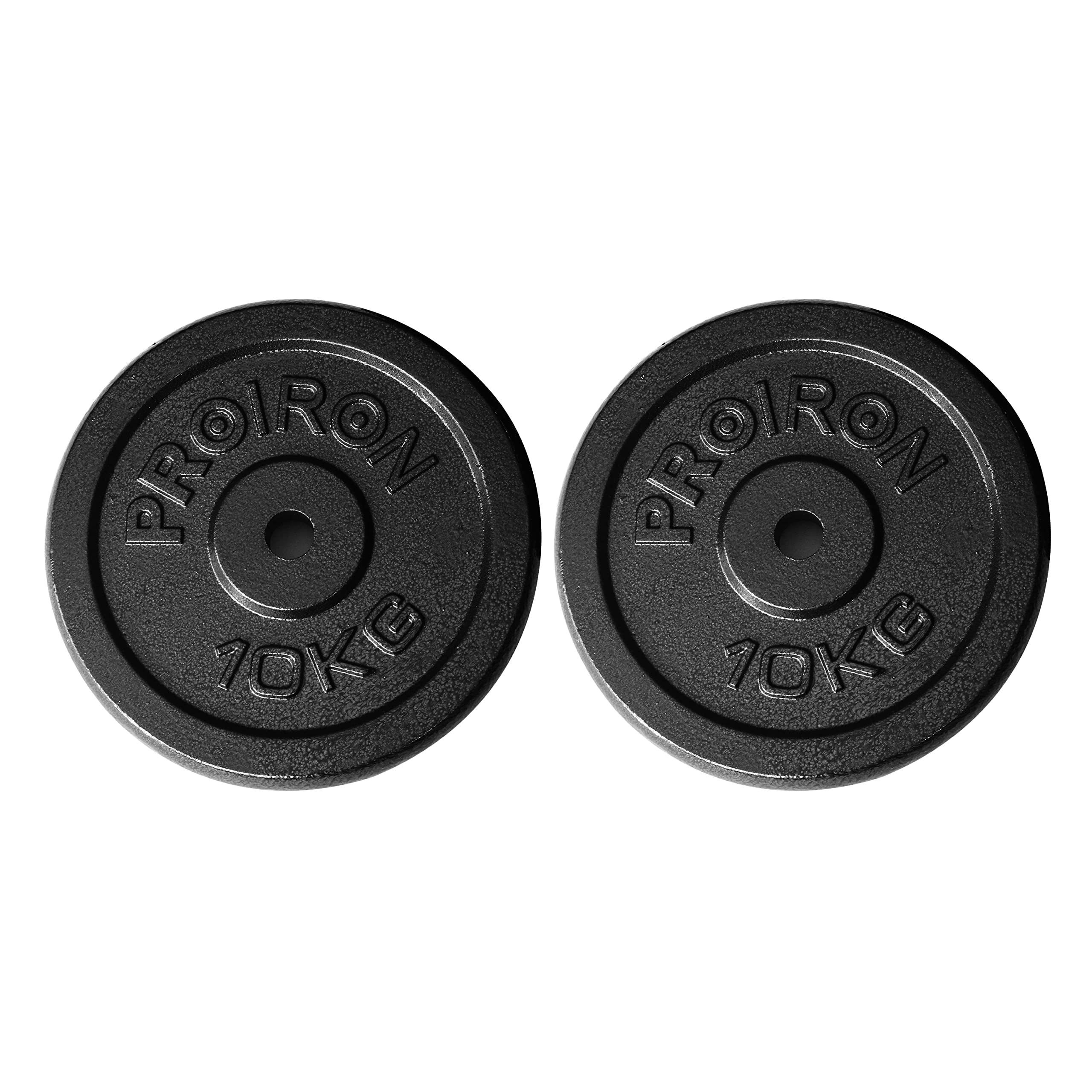 PROIRON Cast Iron Weight Plates 1 Inch Barbell Plates 1.25kg, 2.5kg, 5kg, 10kg Discs in Pair for Lifting and Strength Training, Weights Plates Set for 1’’ Bar