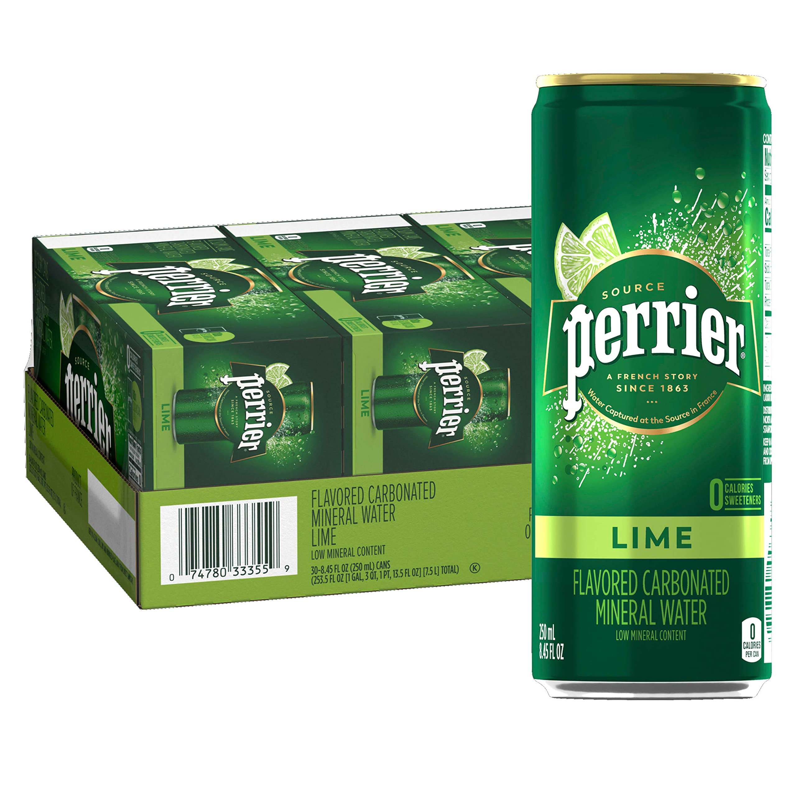 Perrier Sparkling Min Water Lime - 3 pack