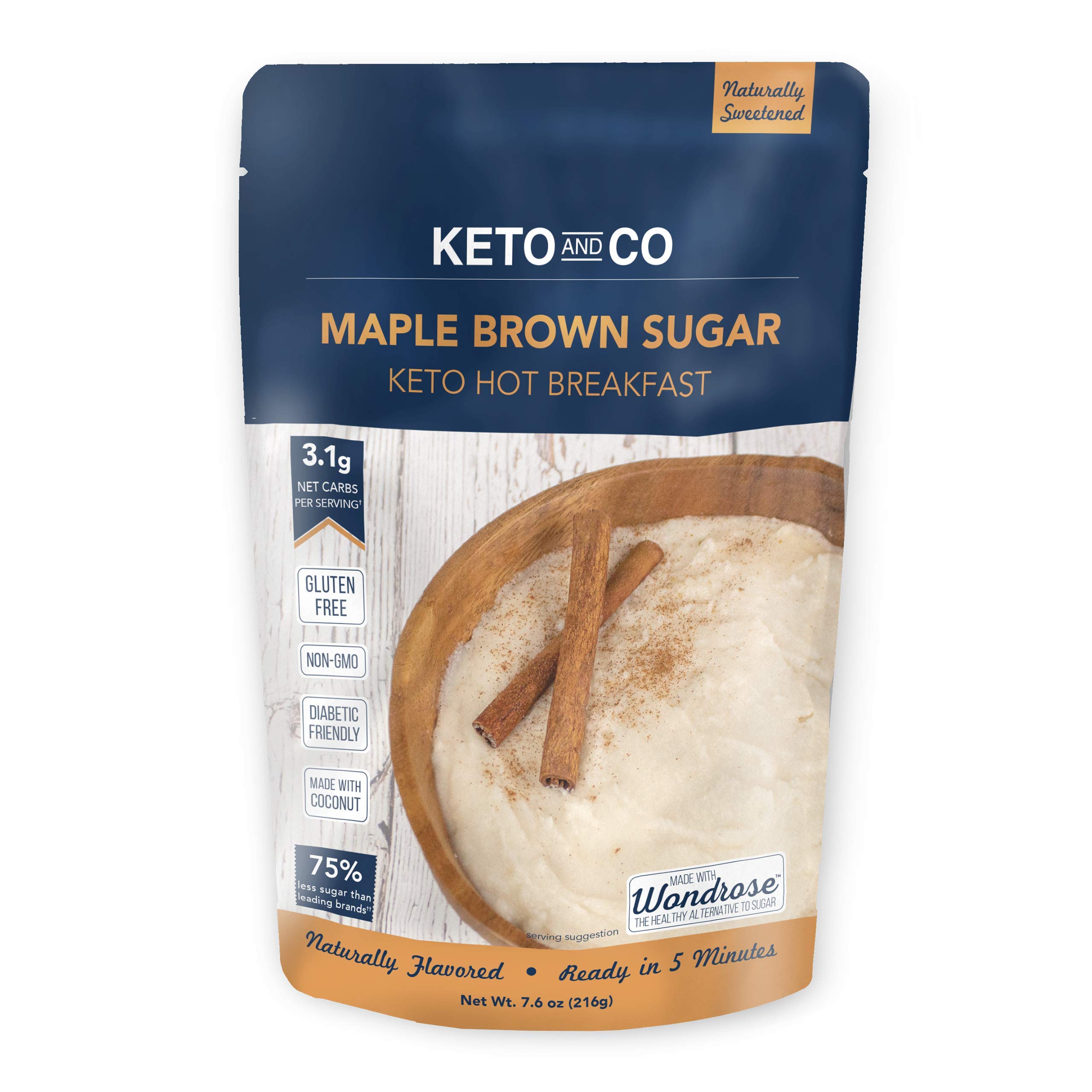 Keto Hot Breakfast by Keto and Co | Maple Brown Sugar Flavor | Just 3.1 Net Carbs Per Serving | Gluten free, Low Carb, No Added Sugar, Naturally Sweetened | Pack of 6