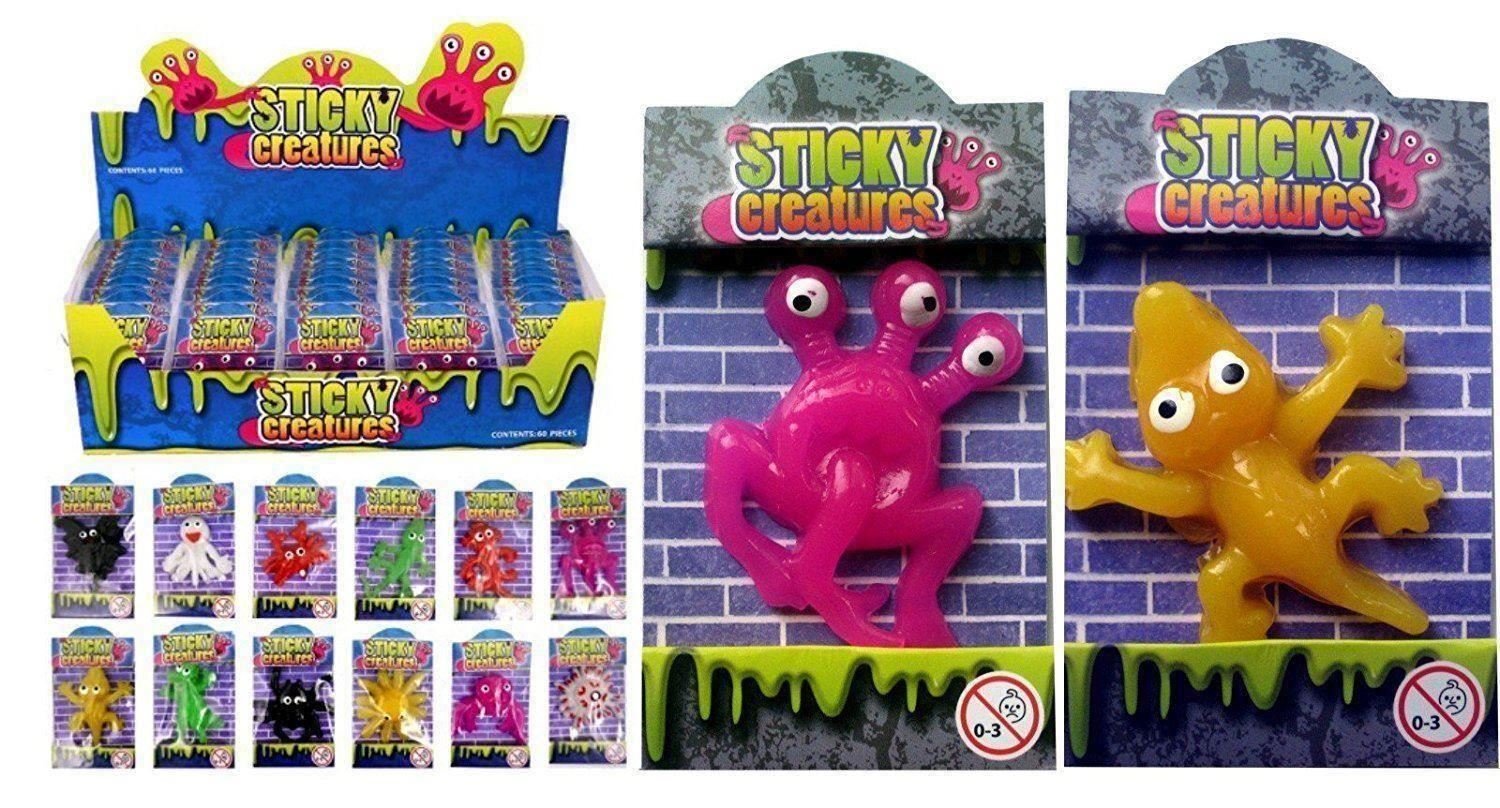 Wholesale Pack of 60 x Sticky Creatures - Children's Kid's Party Goody Bag Filler Loot Reward Pocket Money Toy Prize Lucky Dip Pinata Stocking Filler (60)