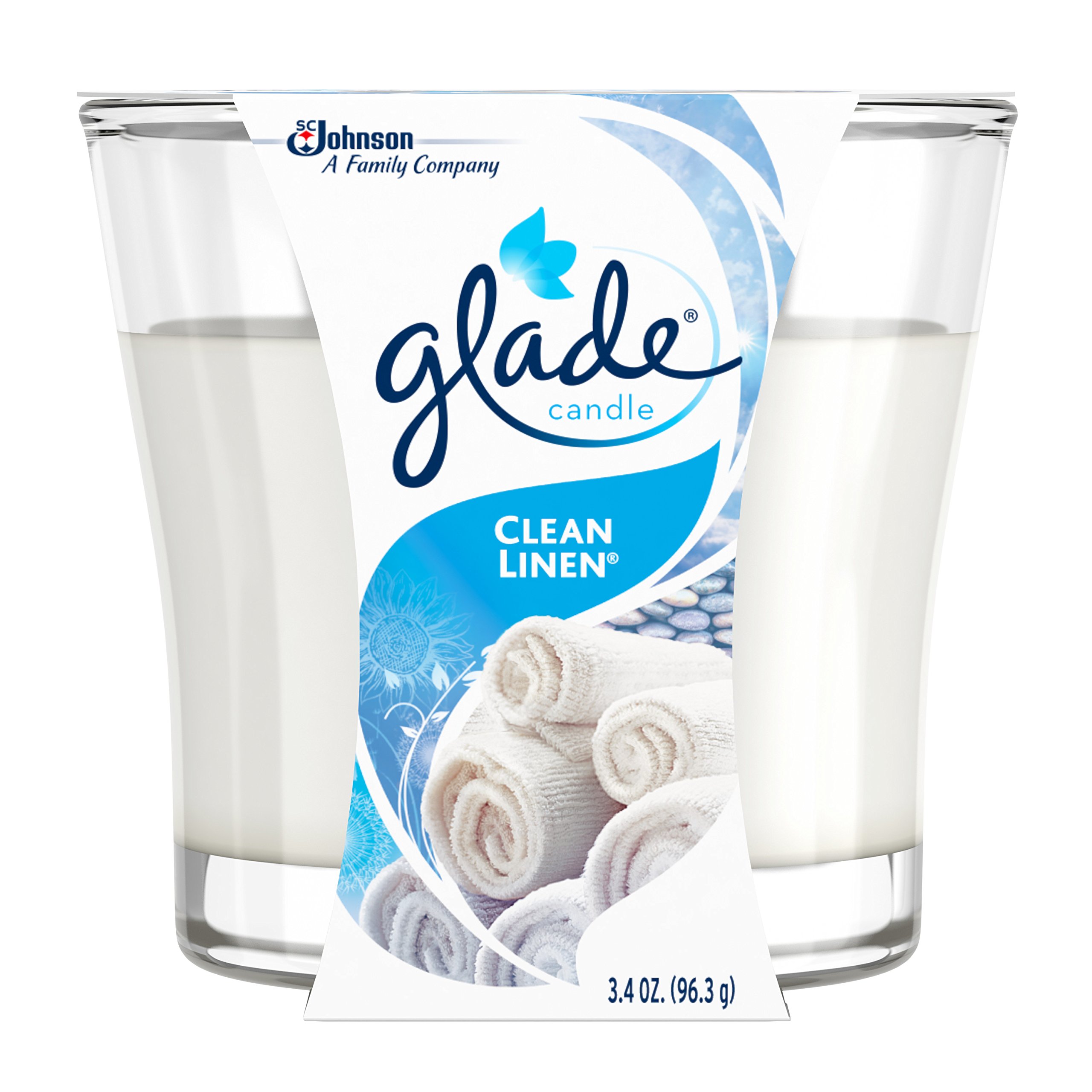 Glade Jar Candle Air Freshener, Clean Linen, 3.4 Ounce