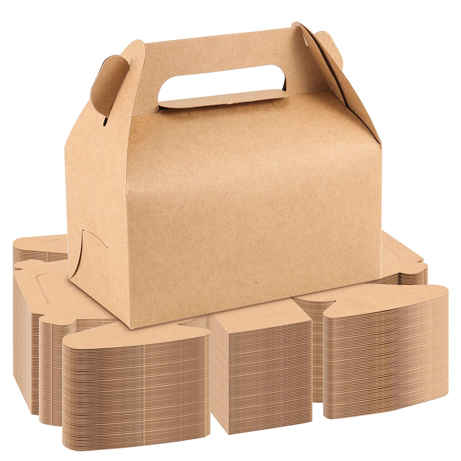 HAKZEON120PCS 6.4 x 3.5 x 3.2 Inches Kraft Gable Treat Boxes, Reusable Brown Gable Boxes, Sturdy Candy Treat Box Party Favors Boxes for Baby Showers, Wedding Birthday Party Favors and Other Events