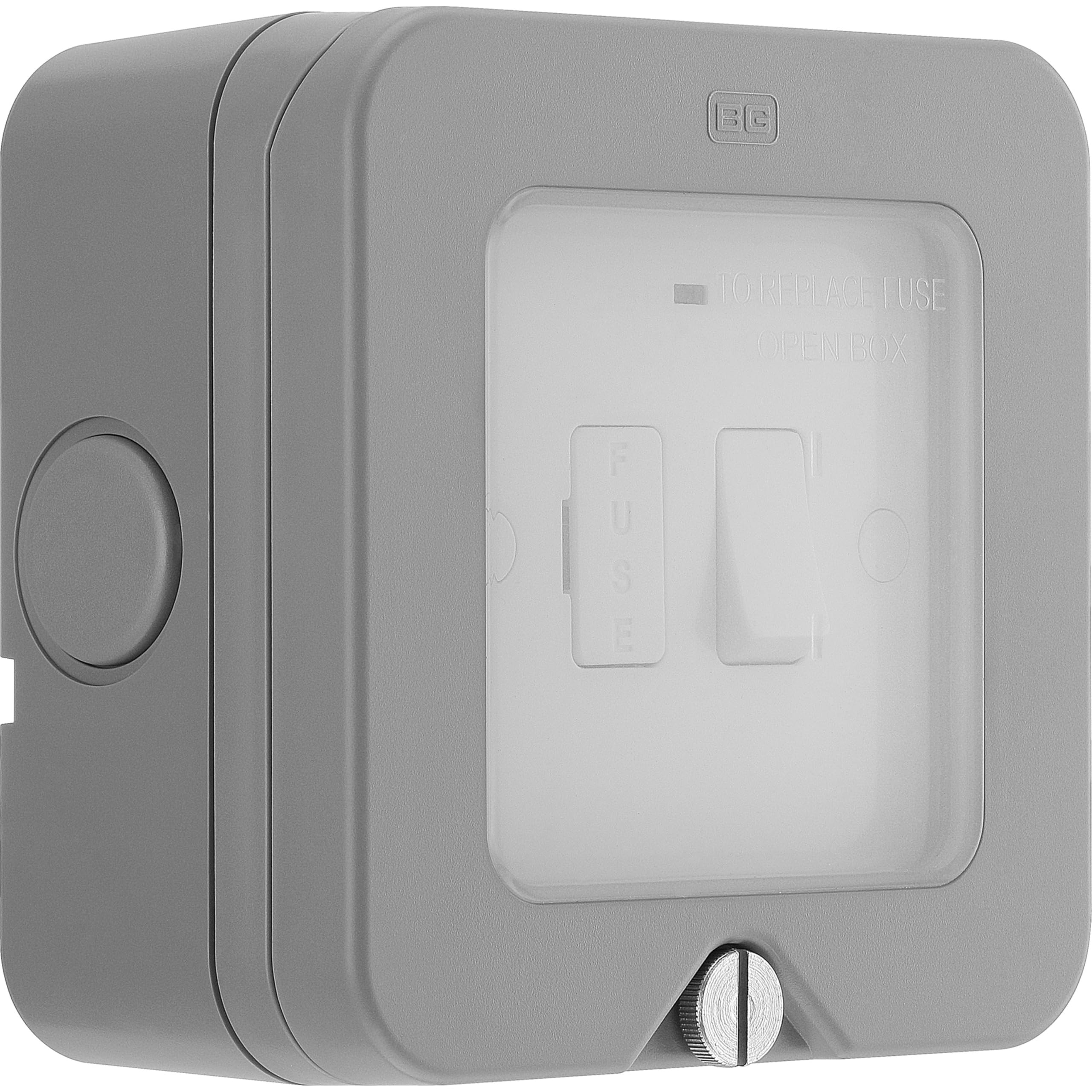 BG Electrical WP53-02 Weatherproof Outdoor Switched Fused Connection Unit, IP66 Rated, 13 Amp