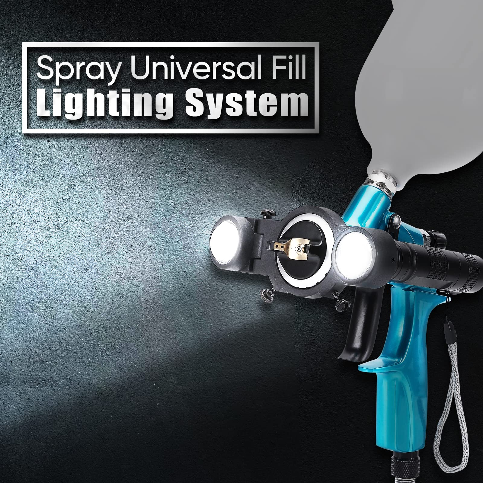 Universal Spray Paint Gun Lighting System COB/LED Automotive Spray Gun Fill Light with White/Warm Two-Color Light Adjustable Size, Multicolor (Spl026)…