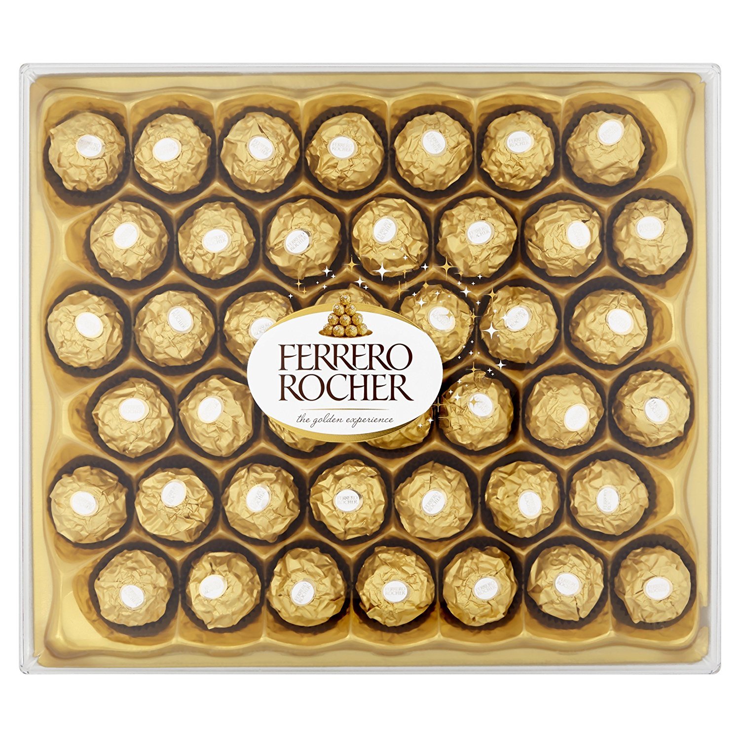 Ferrero Rocher Pralines, Chocolate Gift, Christmas Chocolate, Large Chocolate Box Covered in Milk Chocolate and Nuts, Box of 42 (525g)