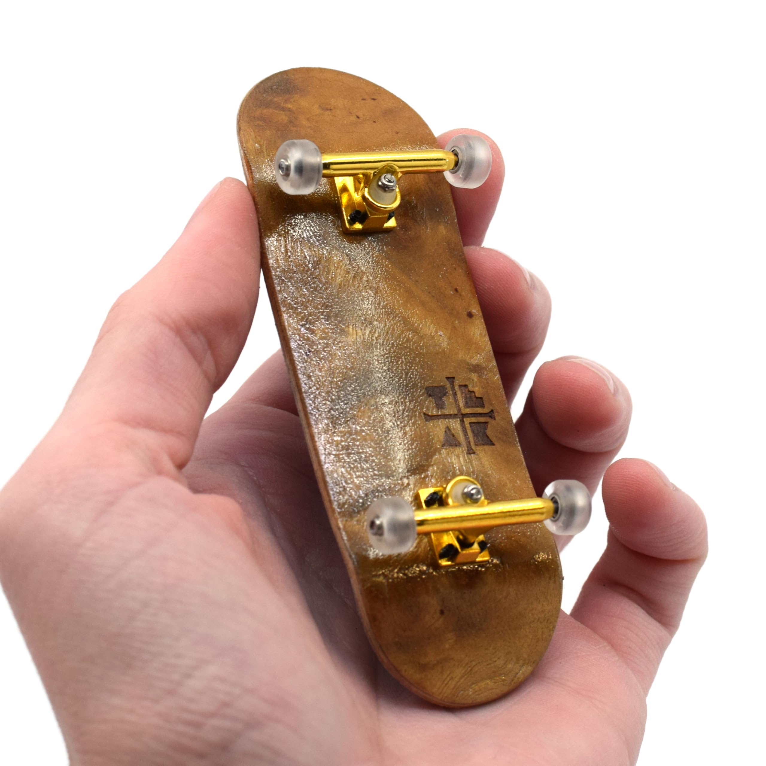 Teak Tuning 32mm Pro Fingerboard Complete - Fully Assembled with Pro Level Components - Pro Shaped Wooden Deck (32x97mm), UltraSpin Bearing Wheels, Prodigy Gen2 Trucks - Cloud Nine