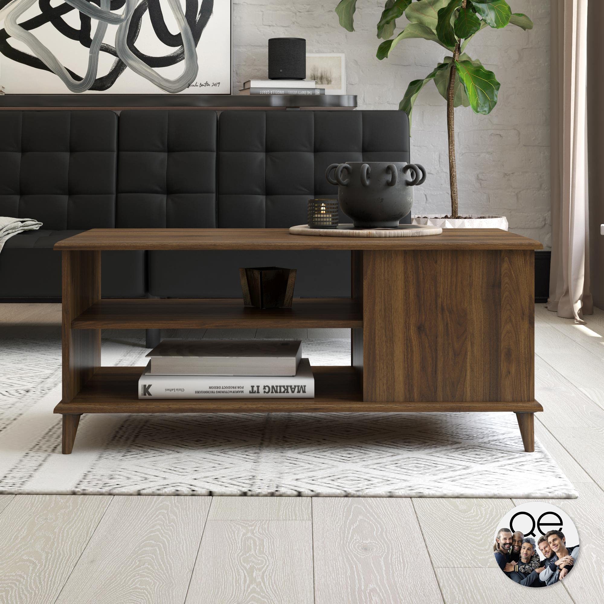 Dorel Home Coffee Table, Walnut, One Size