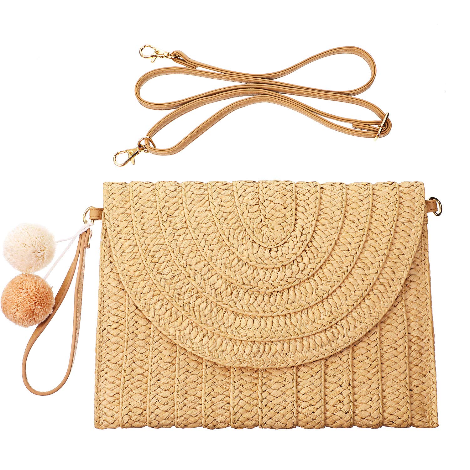 FriendaStraw Shoulder Bag Women Straw Clutch Crossbody Wallet