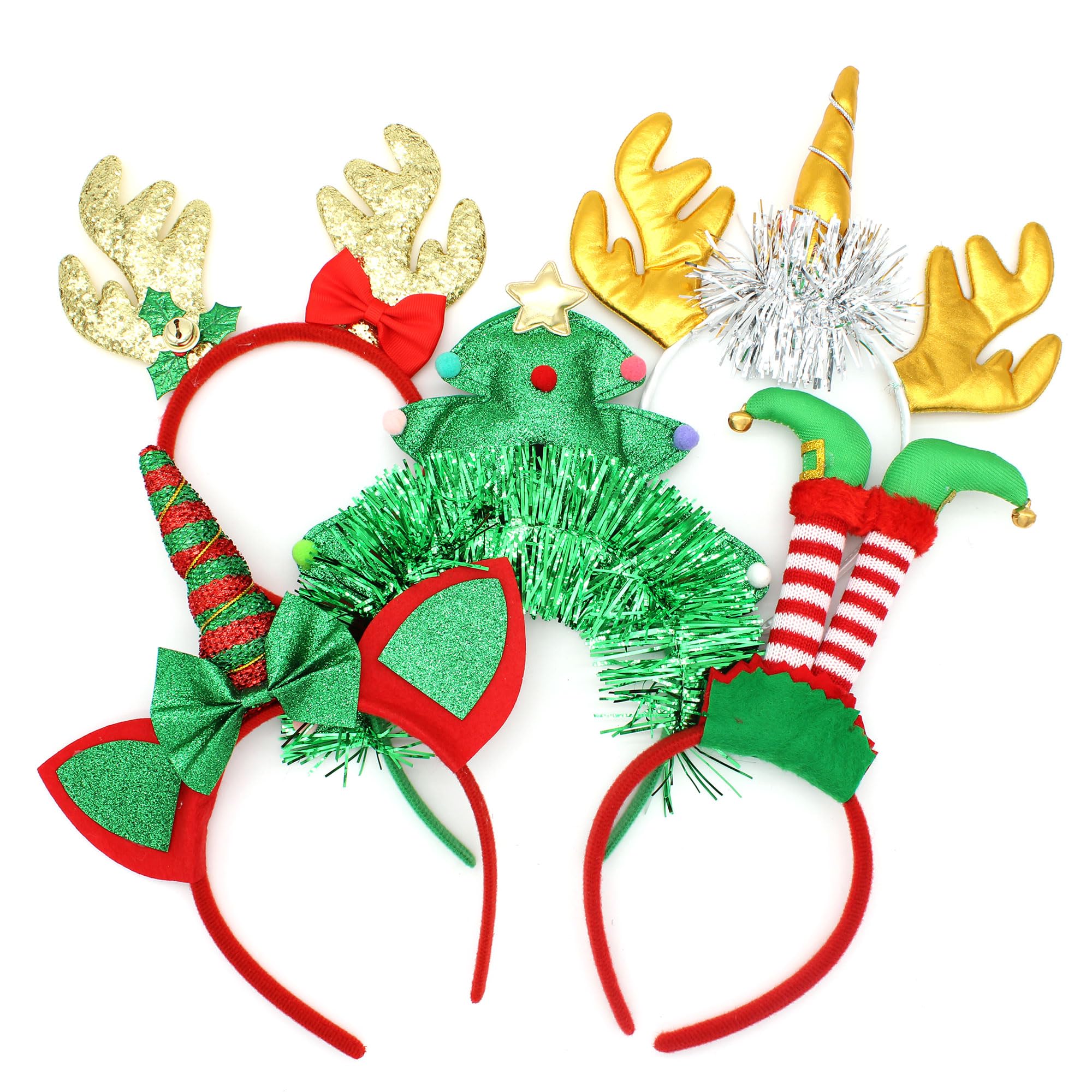 OLILLYPack of 5 Christmas themed headbands - Ideal for animating and sharing for the festive season